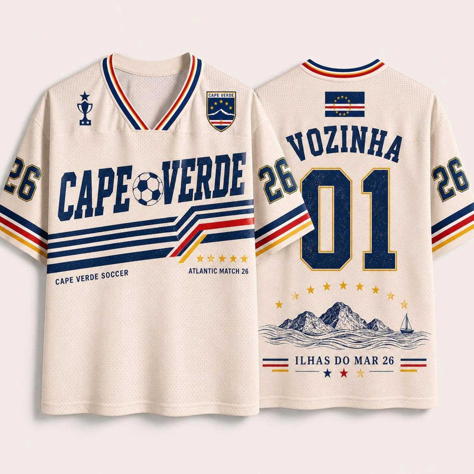 Vozinha Cape Verde Soccer Jersey, Personalized Cabo Verde Football Shirt, Custom