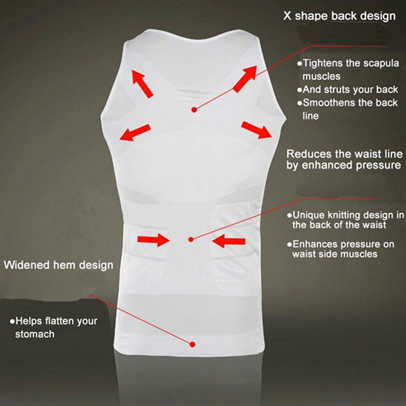 Men Slimming Body Shaper Shirt Belly Tummy Control Vest Compression Tank Top Gym