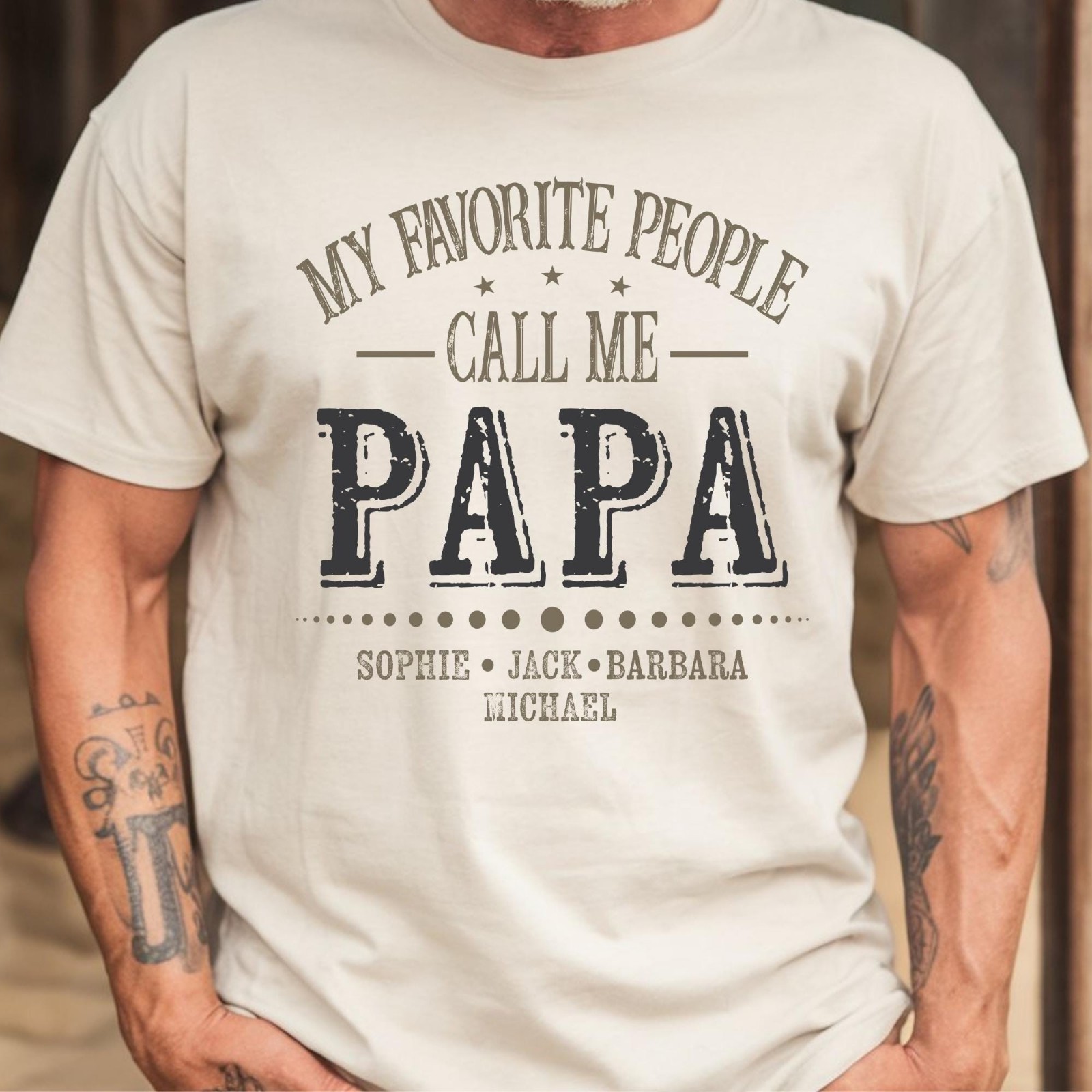 My Favorite People Call Me Papa Shirt Custom Dad Sweatshirt Kids Name Father