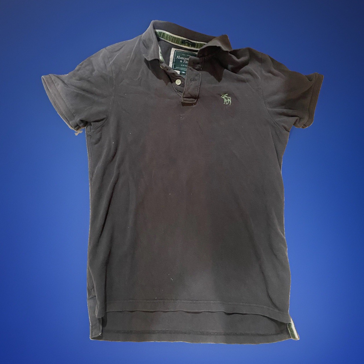 Abercrombie & Fitch Young Men’s Polo Shirt Medium Dark Brown Muscle Fit Vintage