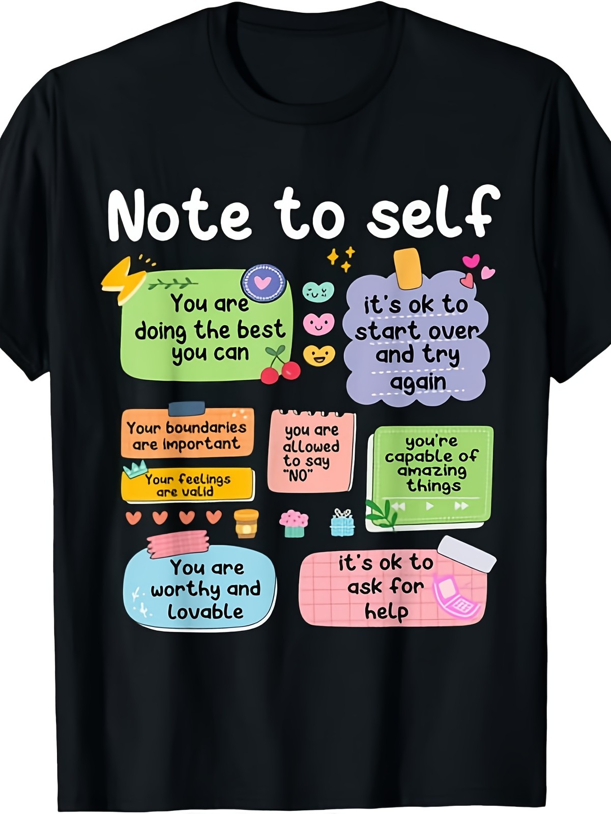 Positive Self Affirmation Graphic T-Shirt Mental Health Self Love Quote Tee