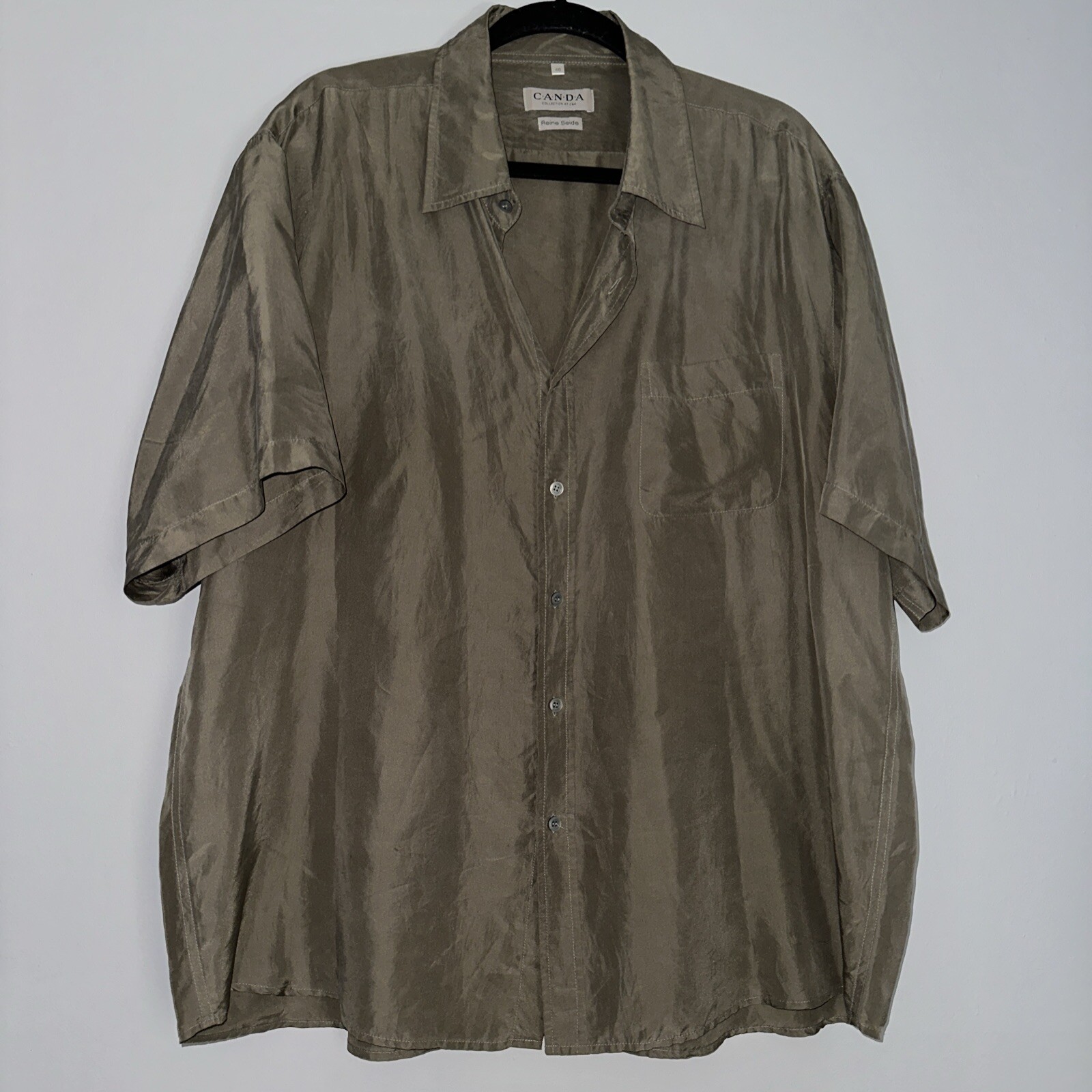 C.A.N.A.D.A Collection at C & A Men’s 100% Silk Short Sleeve Shirt Size 46