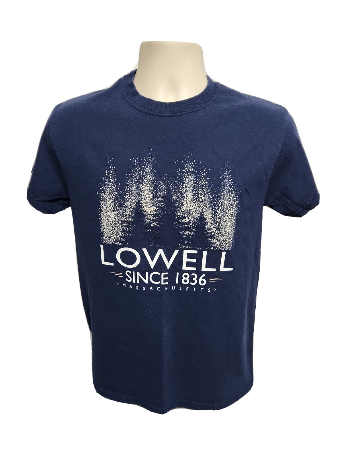 Lowell Massachusetts since 1836 Adult Small Blue TShirt