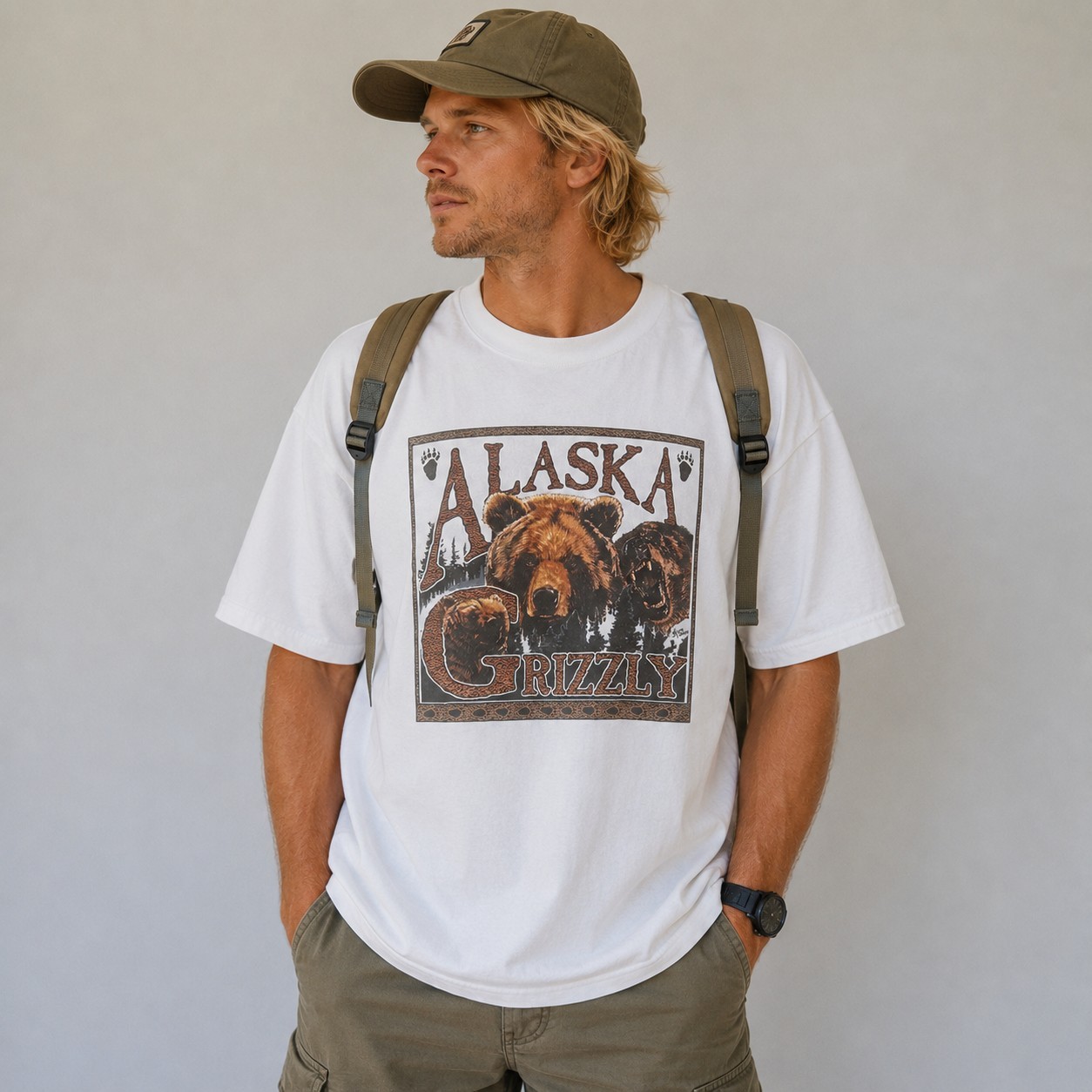 Vintage Alaska Grizzly Bear T-Shirt XL Delta Pro Weight 2000 Wildlife Graphic US