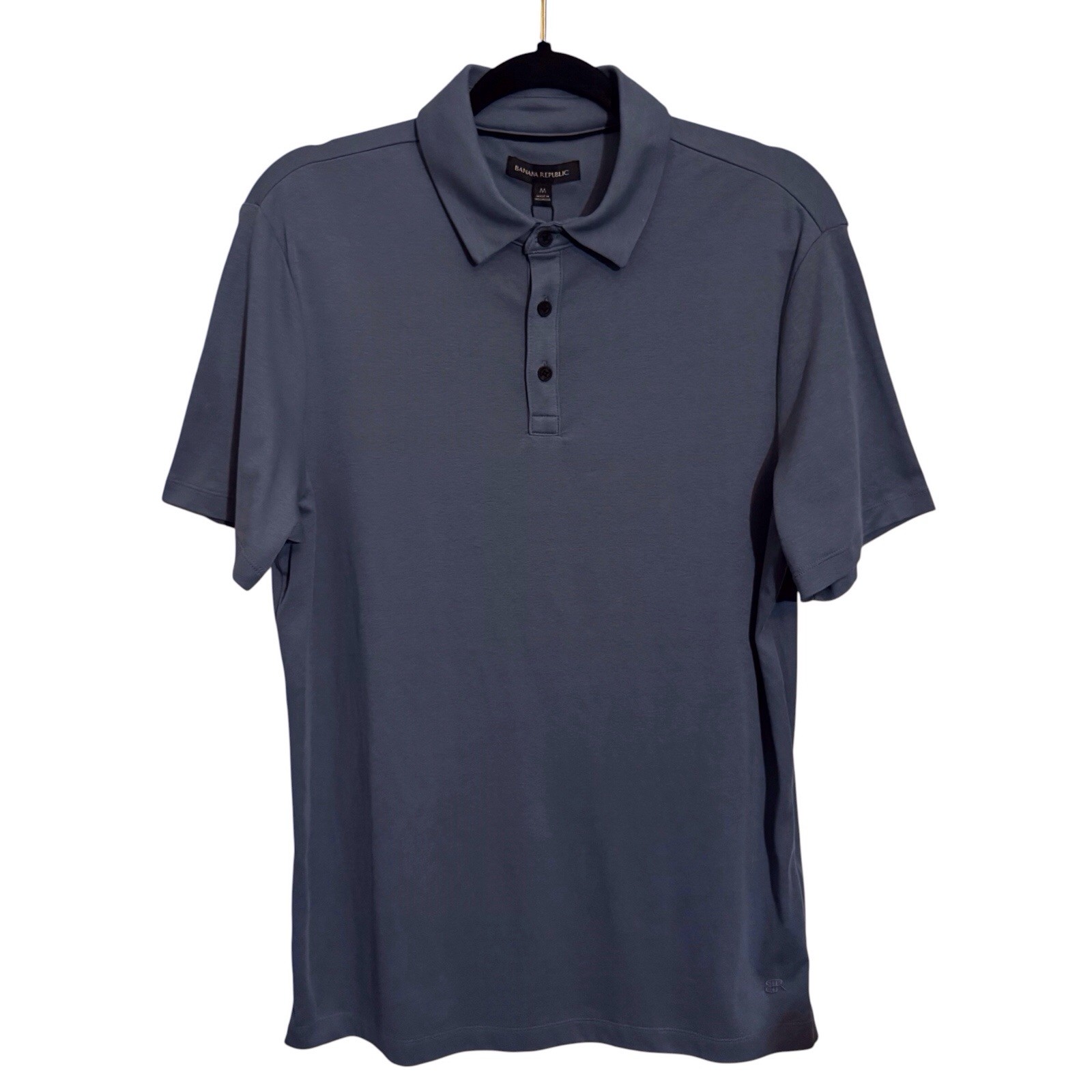 Banana Republic NWT Medium Blue Luxe Touch Performance Polo Short Sleeve Cotton