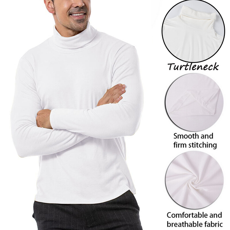 Men’s Thermal Long Sleeve Compression Shirts Turtleneck Winter Base Layer Top US