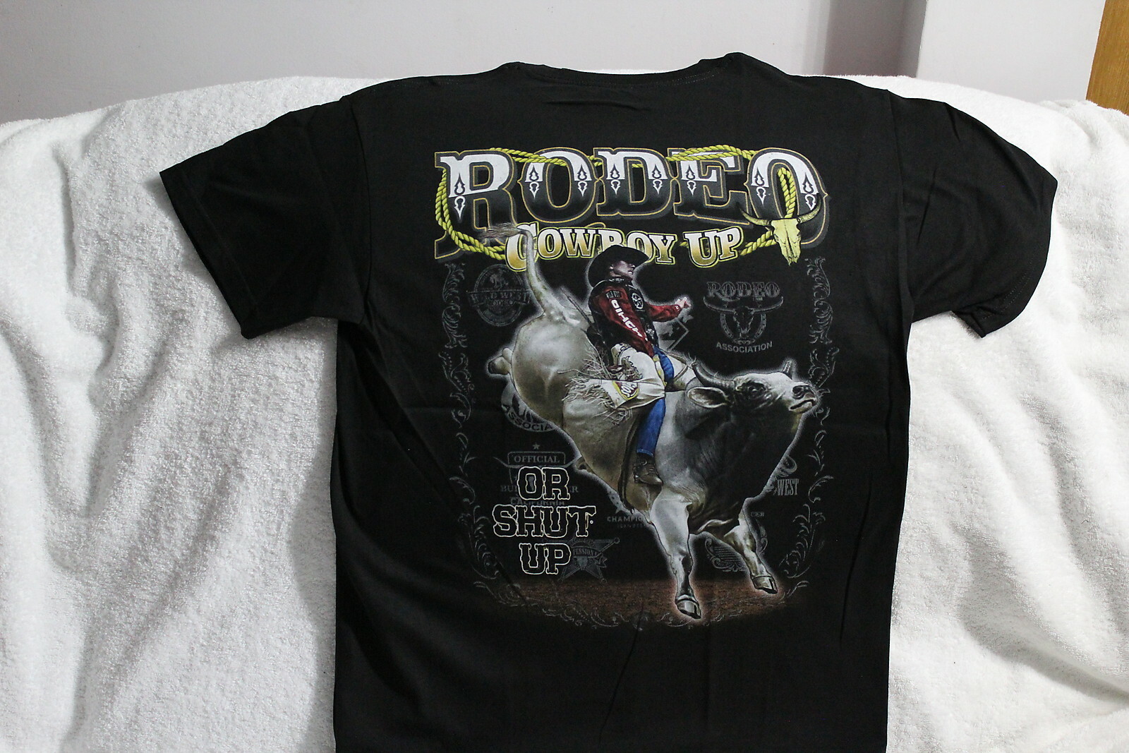RODEO BULL RIDER COWBOY UP OR SHUT UP T-SHIRT