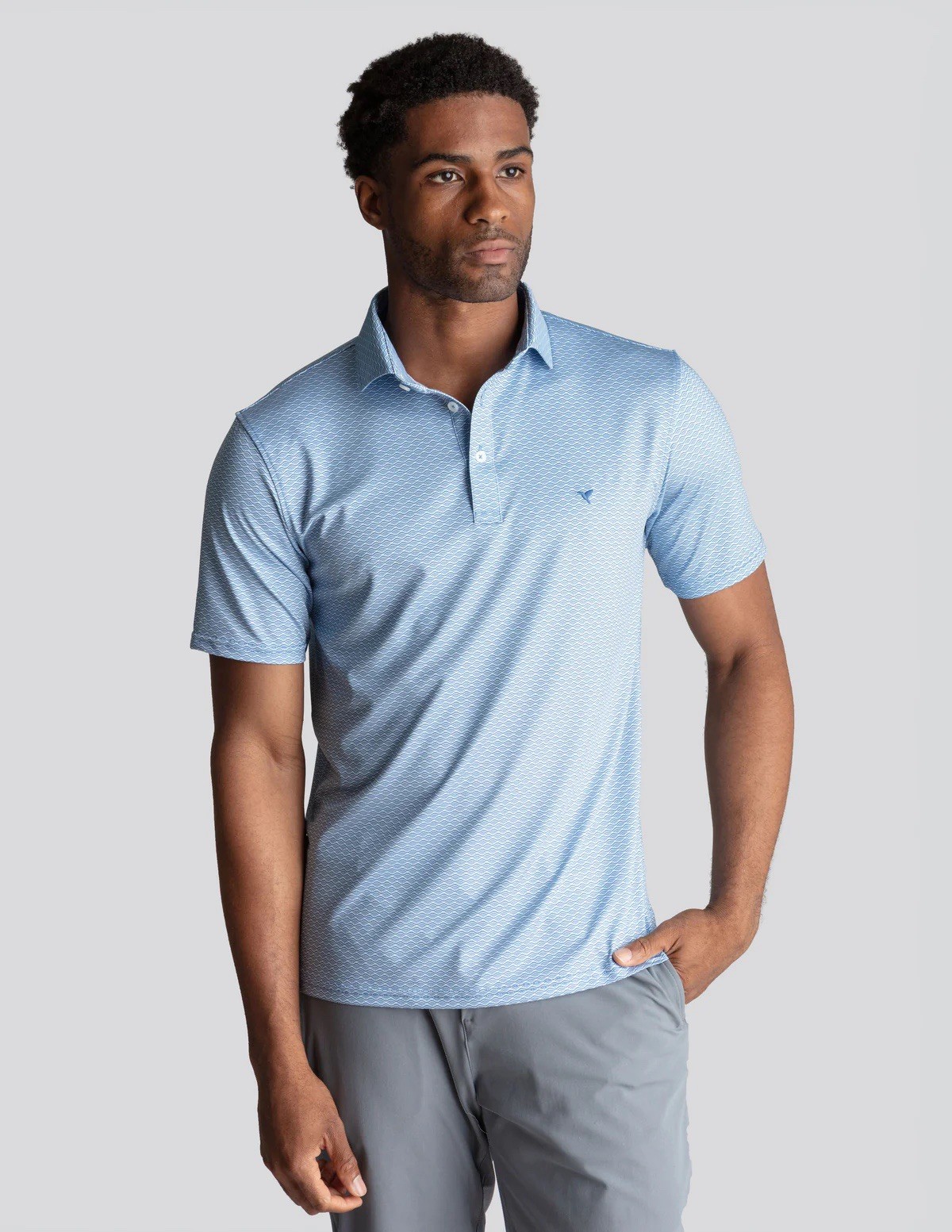 Birddogs Polo Shirt Size Large Stretch $99 MSRP Blue Wave