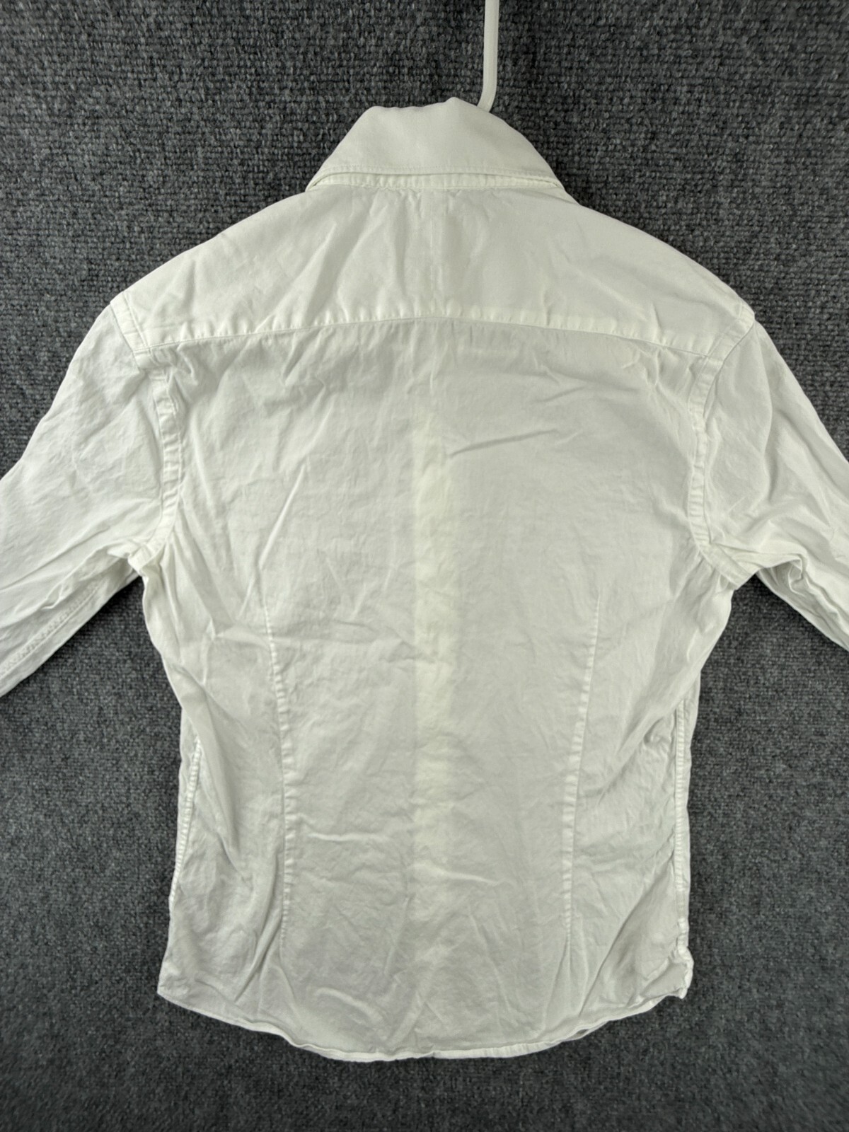 Massimo Dutti Button Up Shirt Long Sleeve Cotton Designer White 15.75 (40) Woven