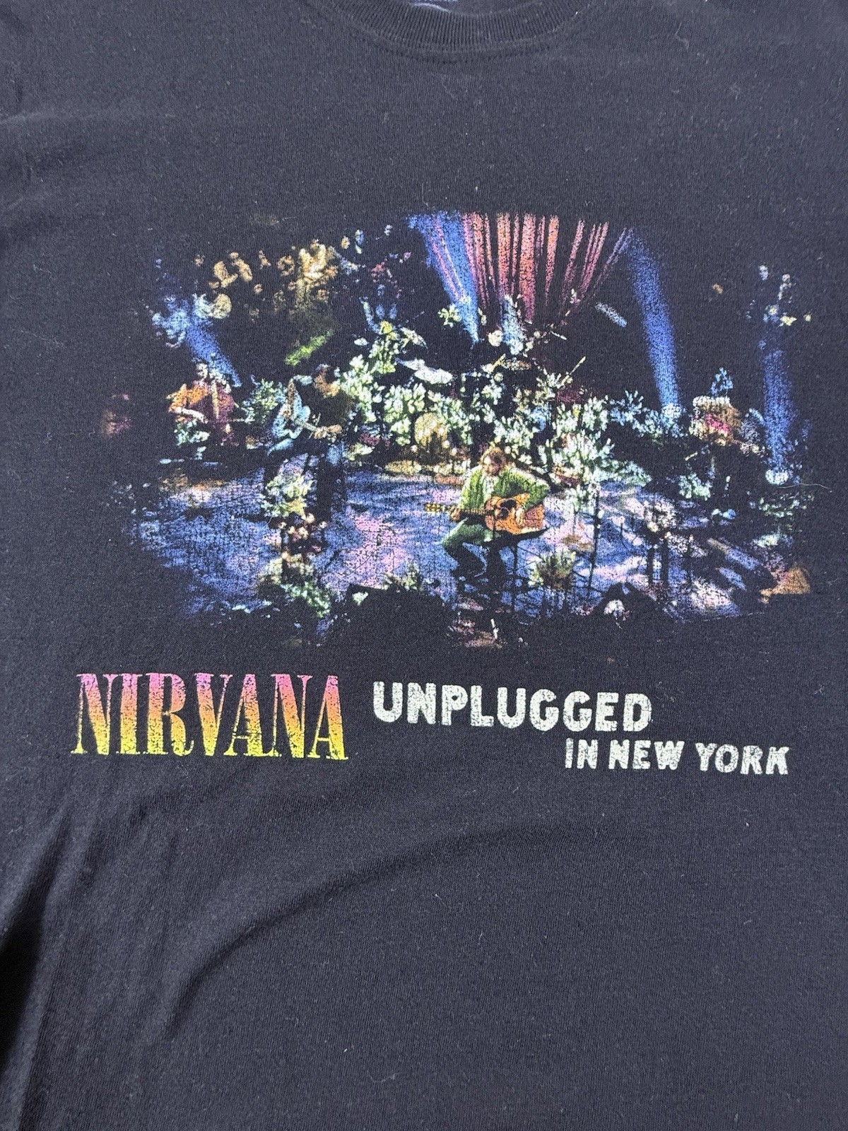 Nirvana Kurt Cobain MtV Unplugged Set men’s tshirt in black sz M