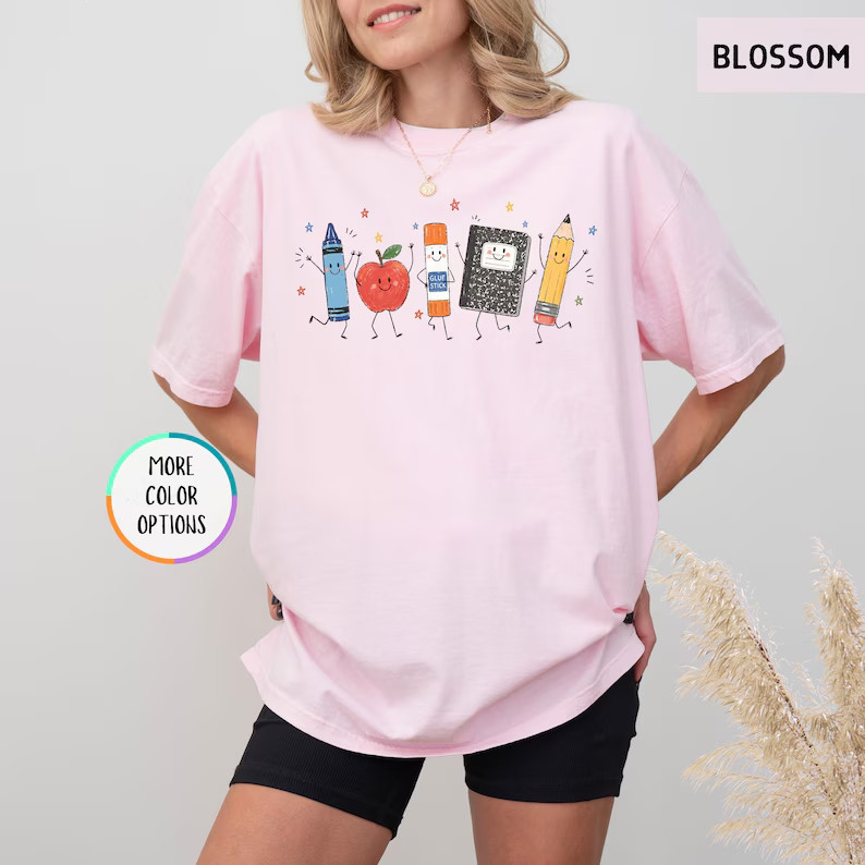 Cute Back To School Shirt School Supplies Teacher Tee Preschool Kindergarten