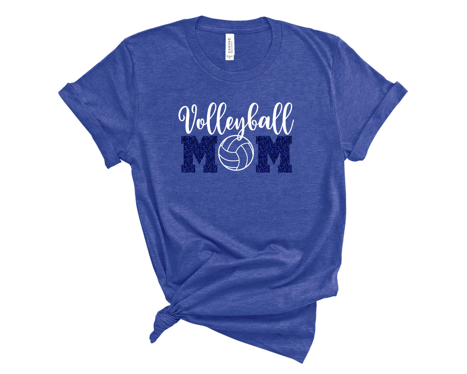 Personalized Volleyball Mom Glitter T-Shirt Custom Volleyball Mom Sports Tee