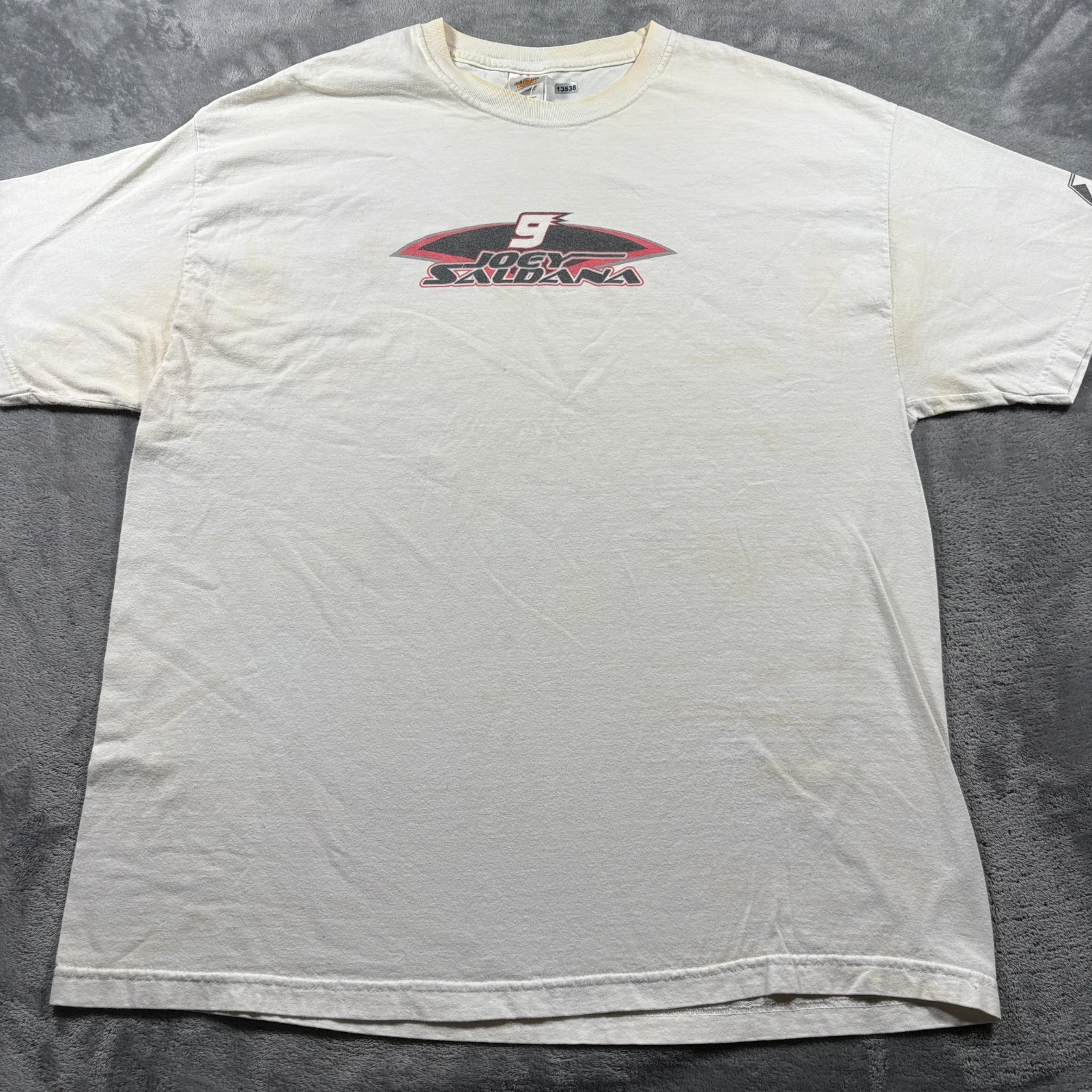 Vintage Diamond Star Joey Saldana T-Shirt Mens 2XL White Kasey Kahne Racing