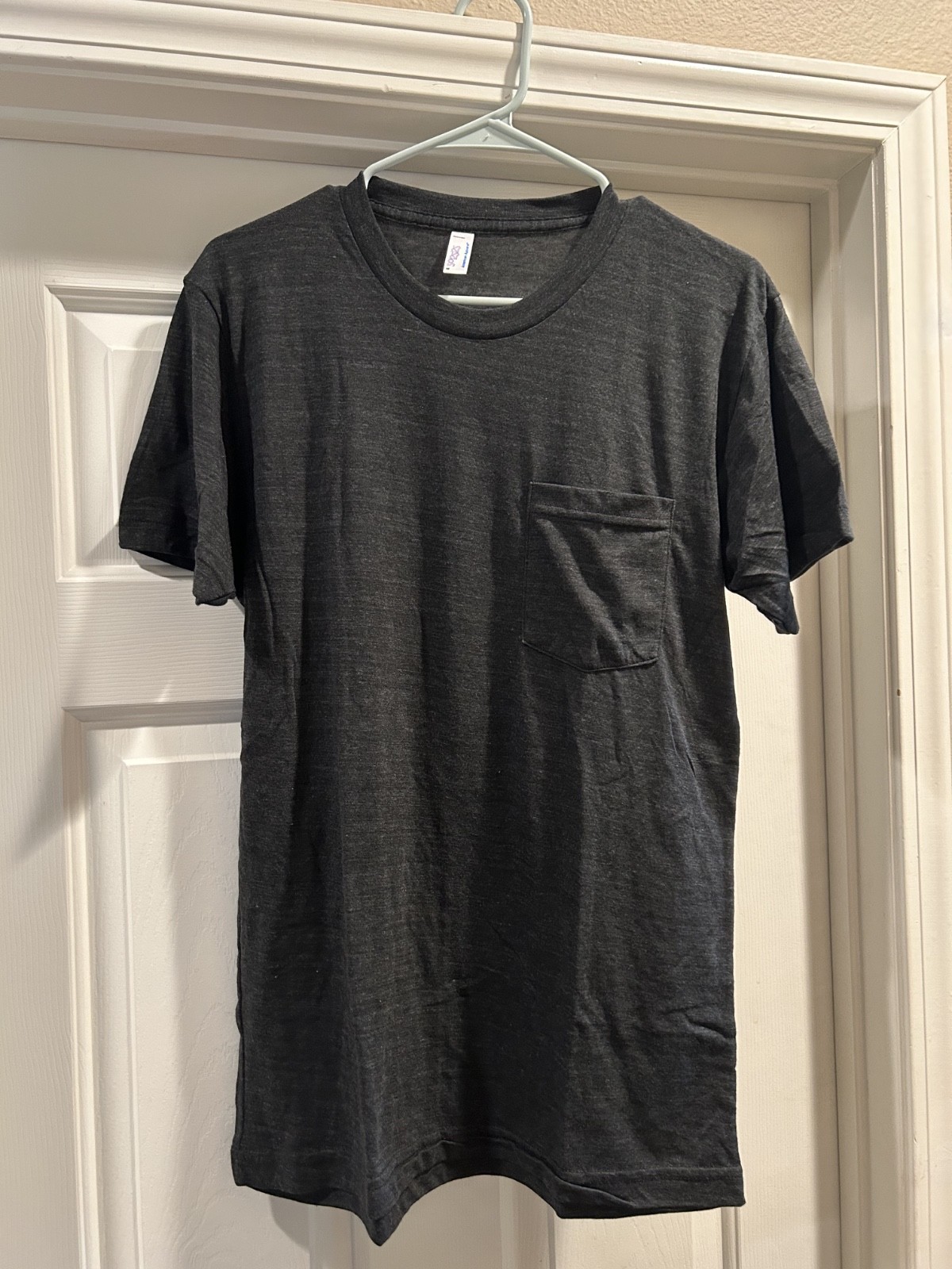 American Apparel Tri Blend Grey T-Shirt w/ Pocket (Size Small New Old/Deadstock)