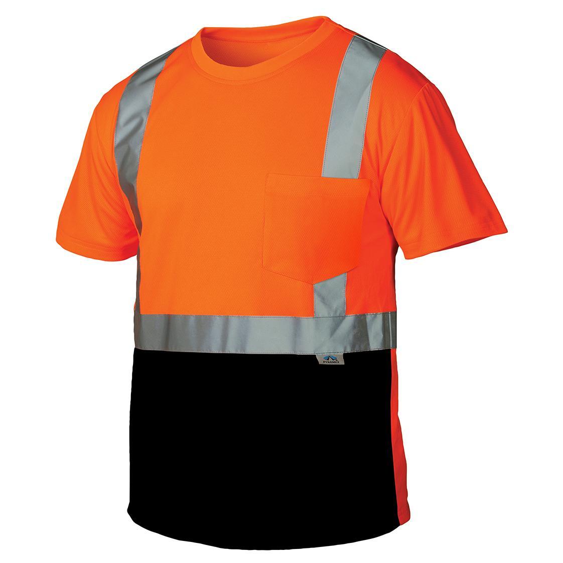 HIGH VISIBILITY ORG ANSI ISEA CLASS 2 REFLECTIVE HI VIS ROAD WORK SAFETY T SHIRT