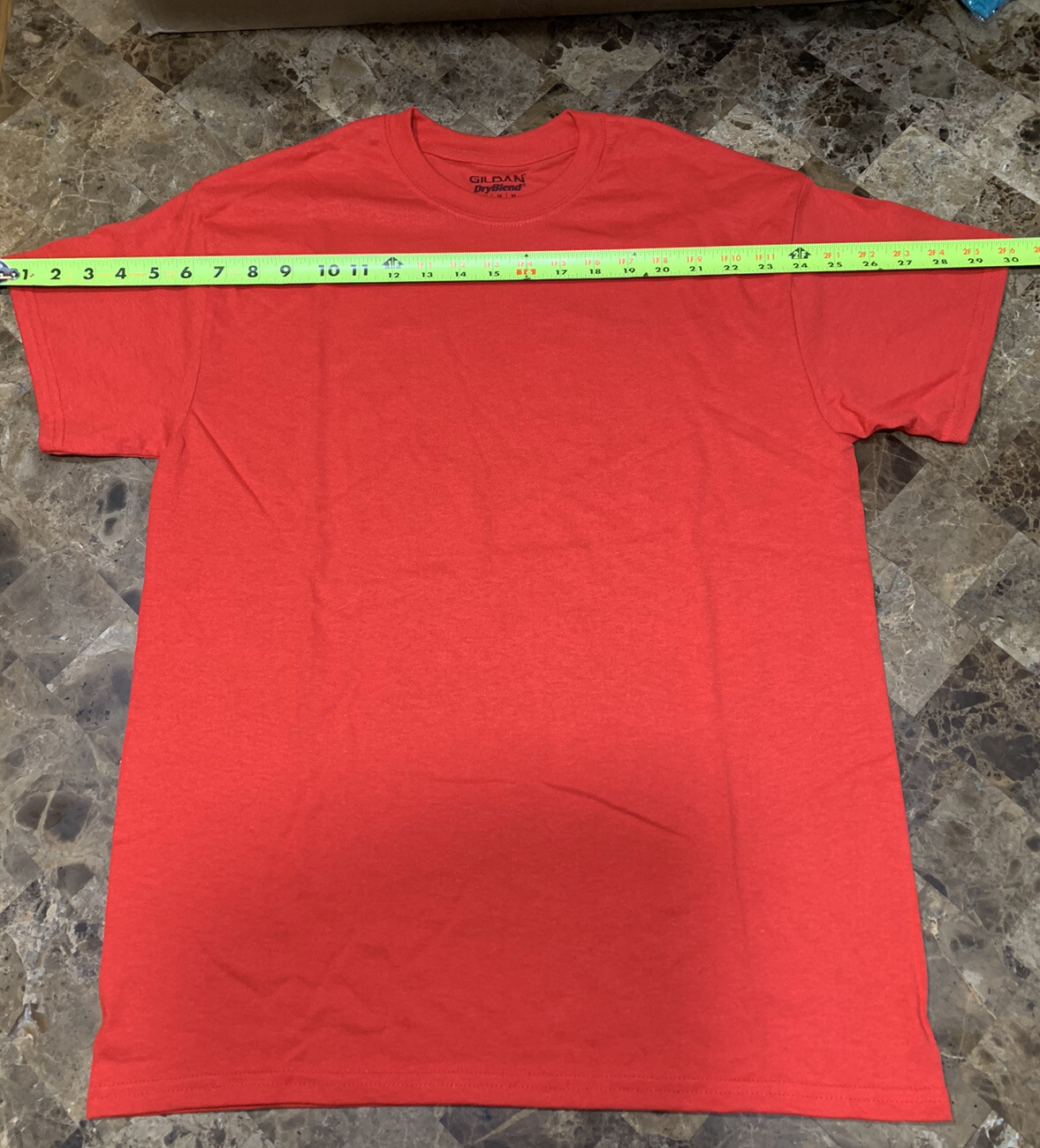 6-Gildan Dry Blend 50/50 Red Short Sleeve Plain Blank T-Shirt Size Medium