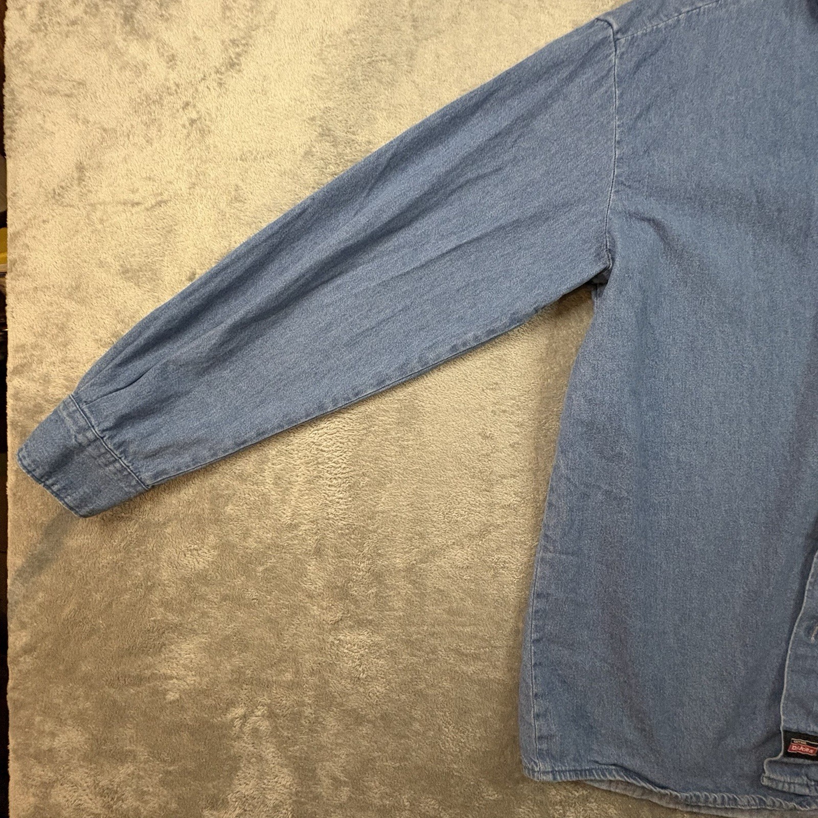 Dickies Men’s L Blue Denim Work Shirt Button Down SEE DESCRIPTION