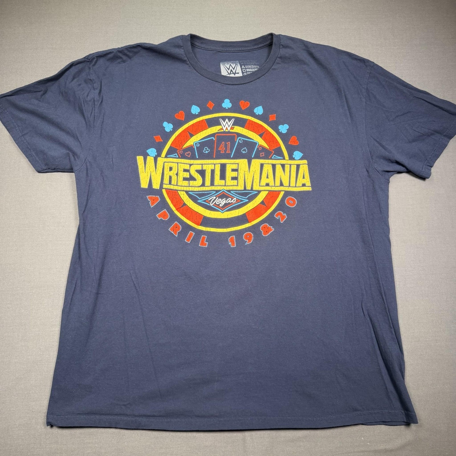 WWE WrestleMania 41 Las Vegas Shirt Mens 2XL Blue I Was There 2025 Tee T-Shirt