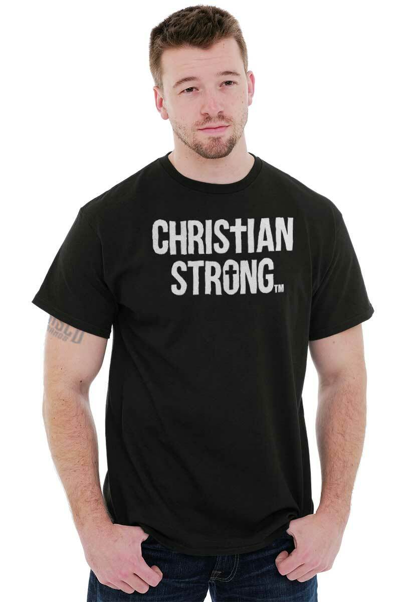 Christian Strong Religious Faith Cross Logo Womens or Mens Crewneck T Shirt Tee