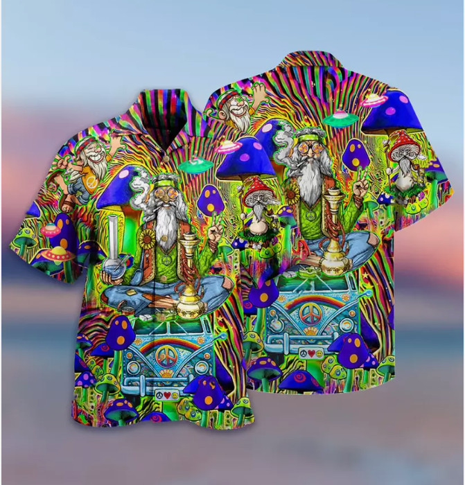 Hippie Mushroom Peace The Colorful Of Life 3D HAWAII SHIRT HALLOWEEN GIFT