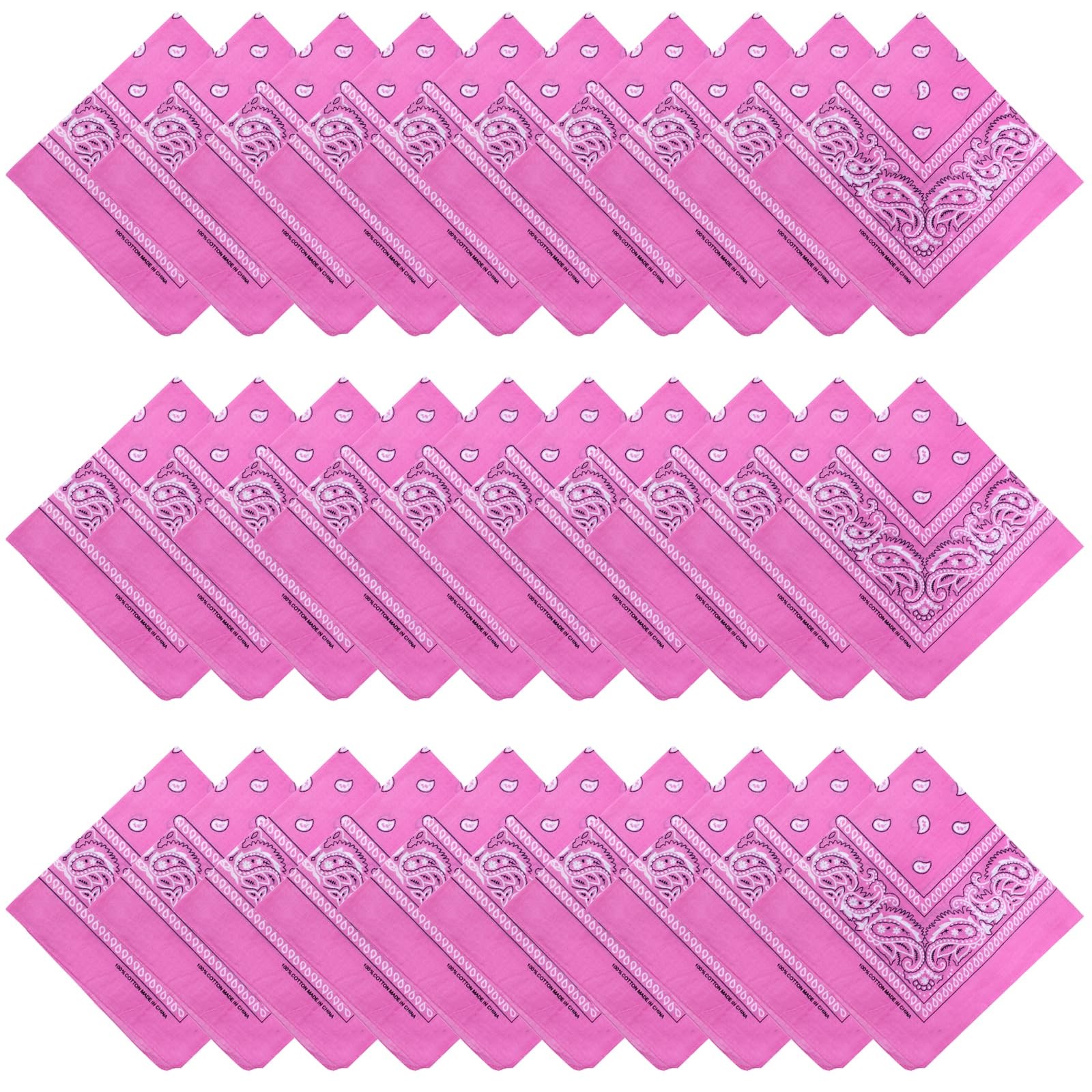 30PCS Bandanas Unisex Paisley Bandanas Bulk Multi-Purpose Headband Cowboy Hea…