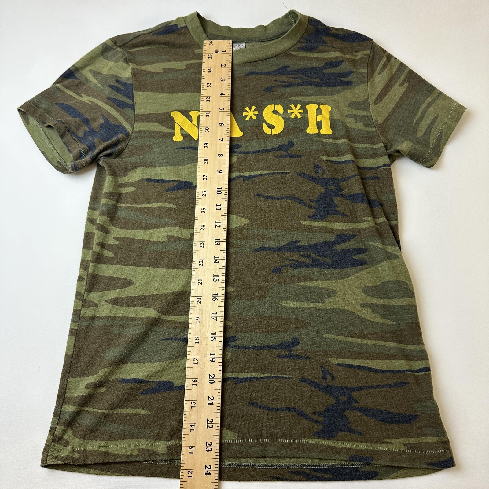 Barbell Voodoo N*A*S*H Shirt Mens Medium Camouflage Camo Graphic Tee Army Green