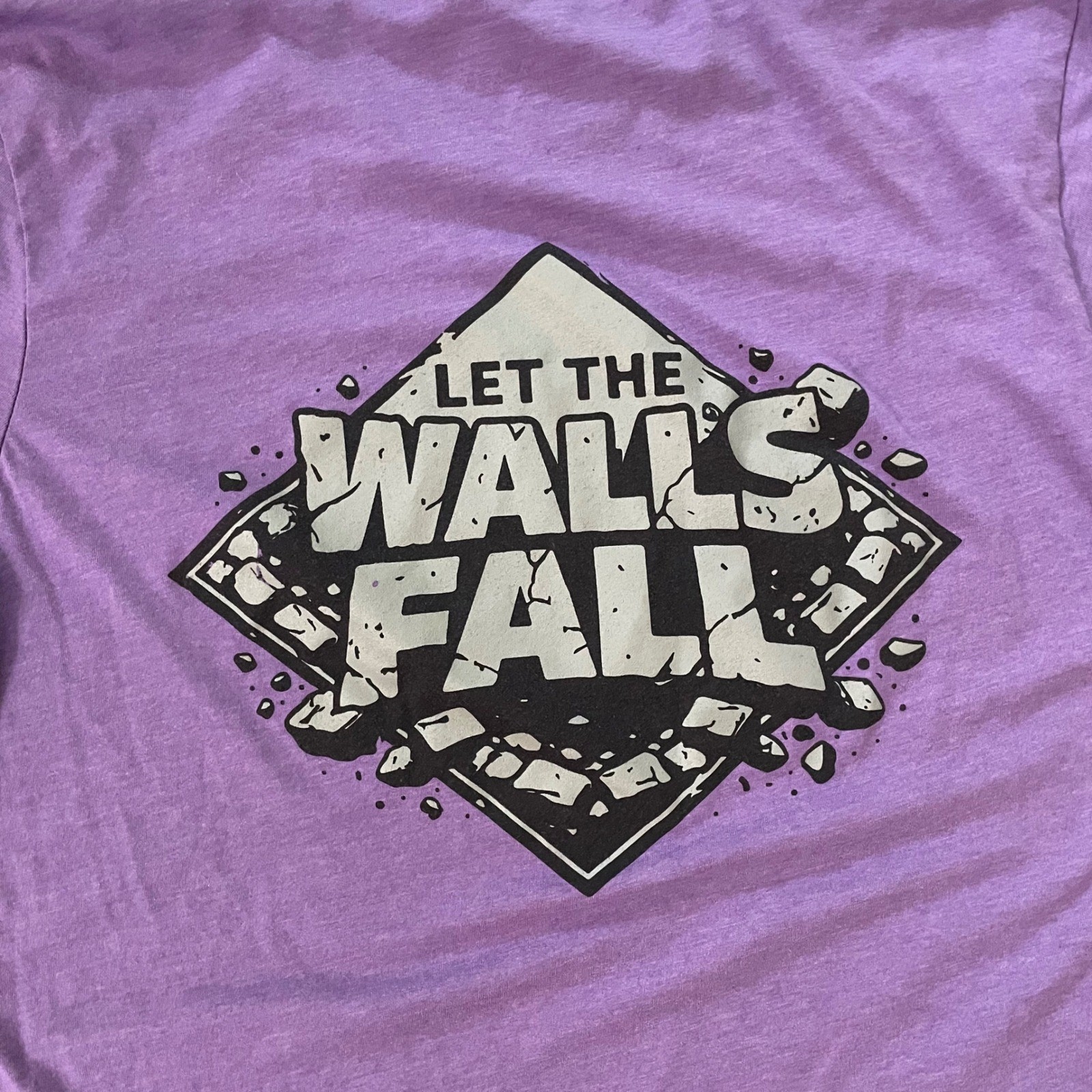Bella Canvas Element 26 E26 Let The Walls Fall Graphic T-Shirt Purple Mens L