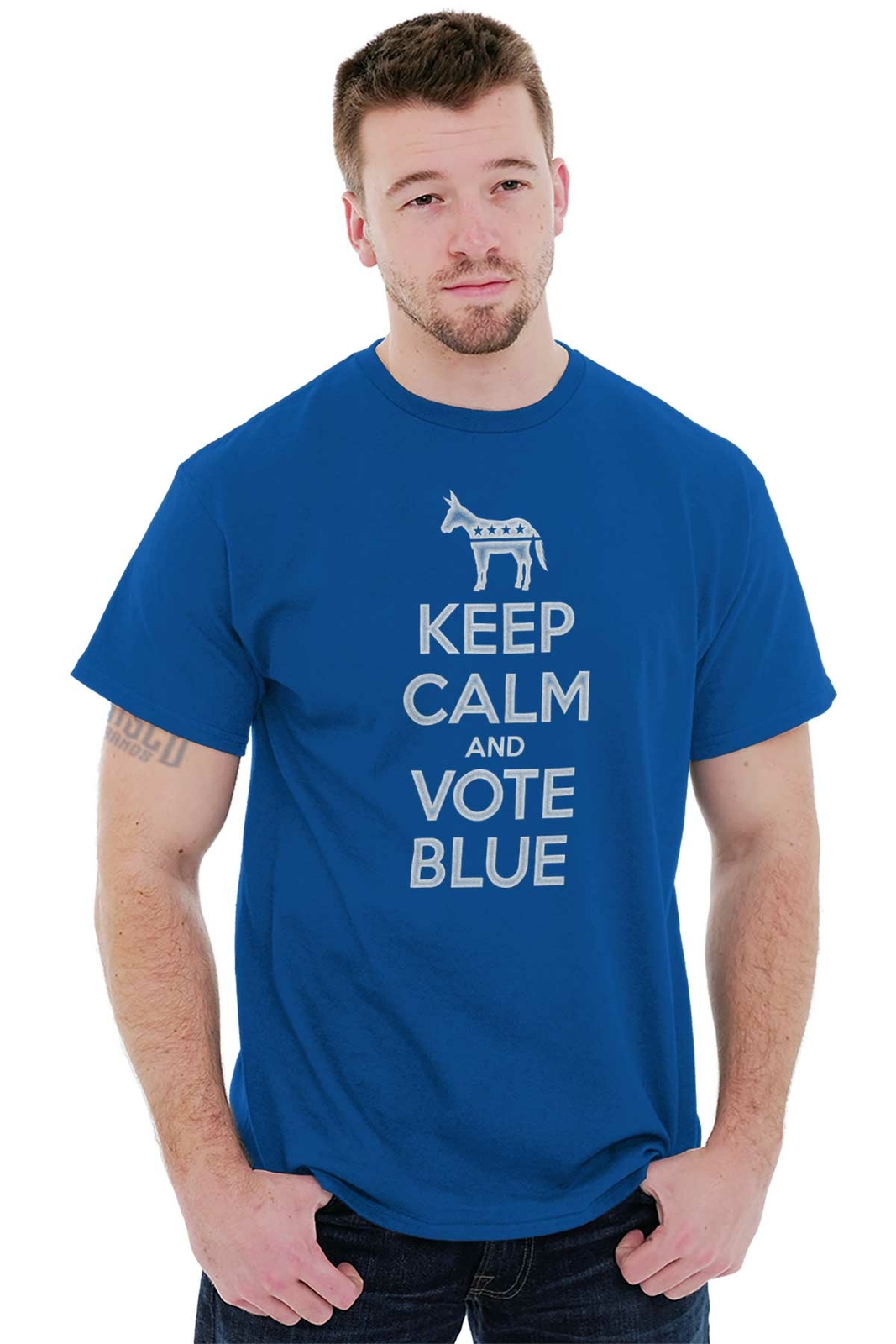 Keep Calm Vote Blue Democrat Political Donkey Left Wing Classic T Shirt Tee