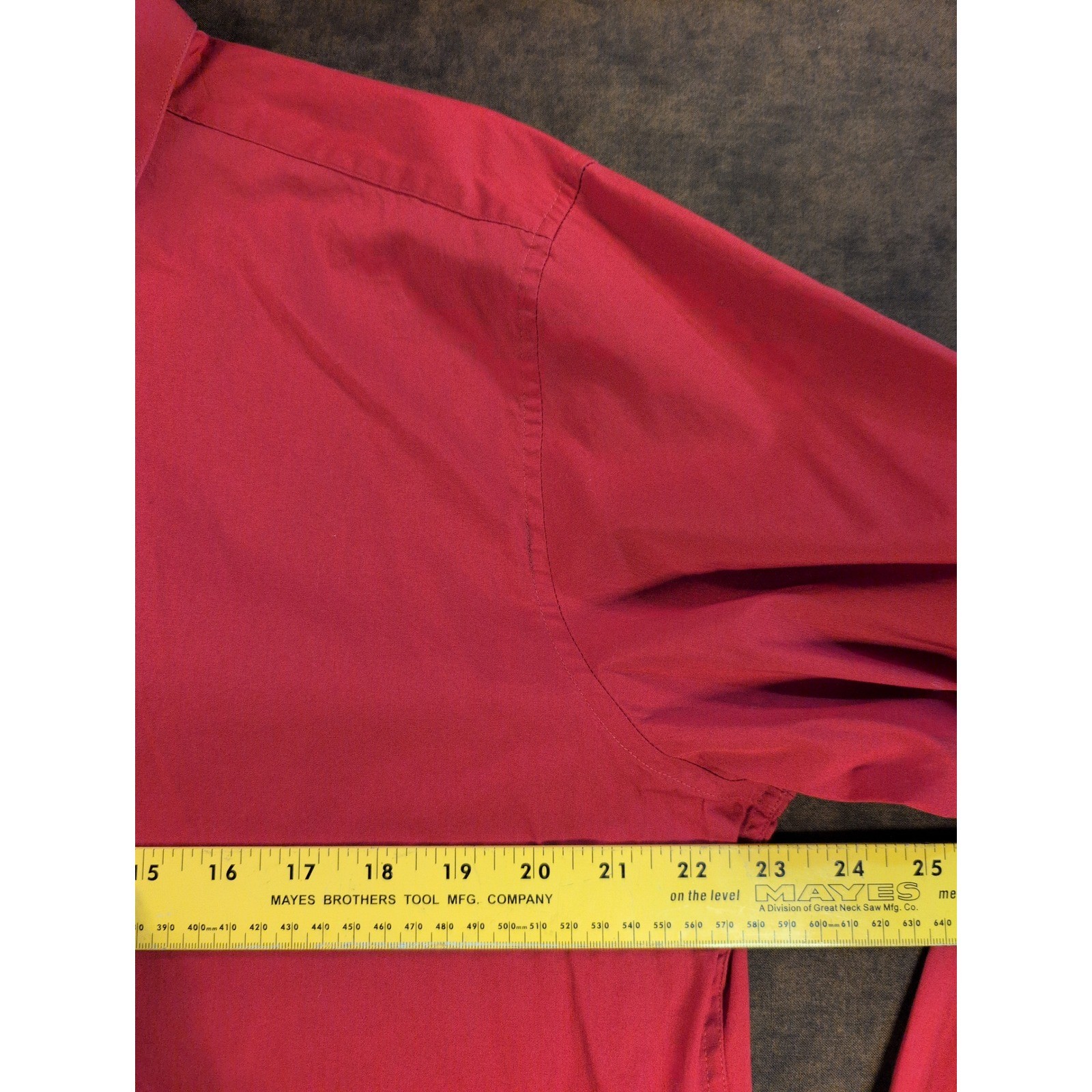 Alfani Mens Slim Fit Stretch Button Down Dress Shirt Red Long Sleeve L 16-16.5
