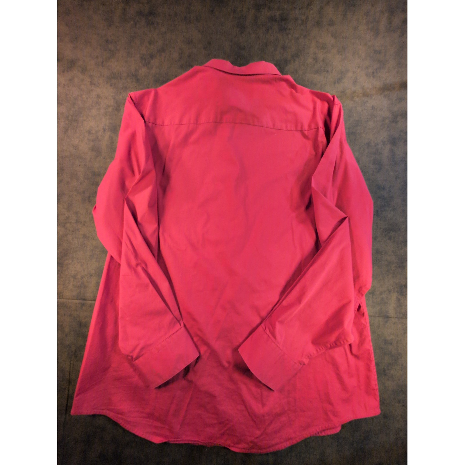 Alfani Mens Slim Fit Stretch Button Down Dress Shirt Red Long Sleeve L 16-16.5