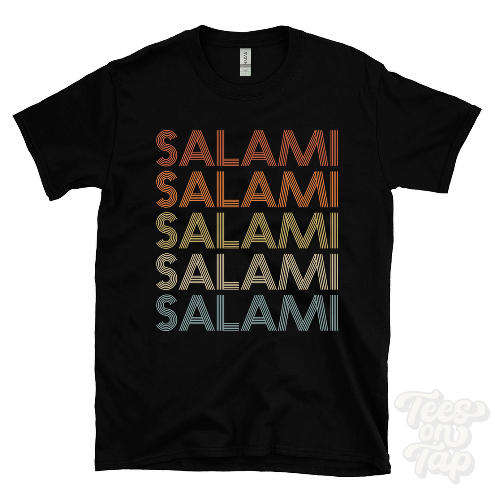 SALAMI REPEATED RETRO STYLE T-SHIRT mens & womens novelty cool name gift