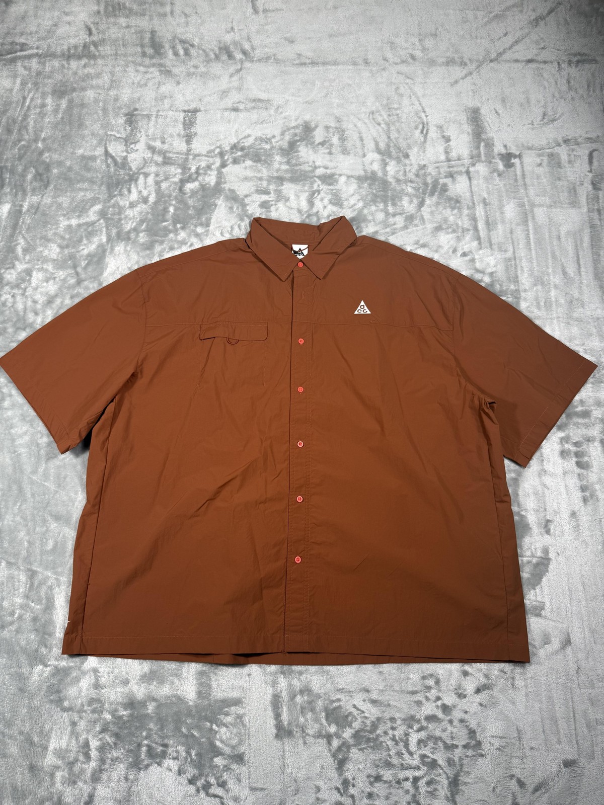 New Nike ACG Orb Weaver Shirt Men’s 2XLT Brown Button Up UPF 40+ HJ2883 245