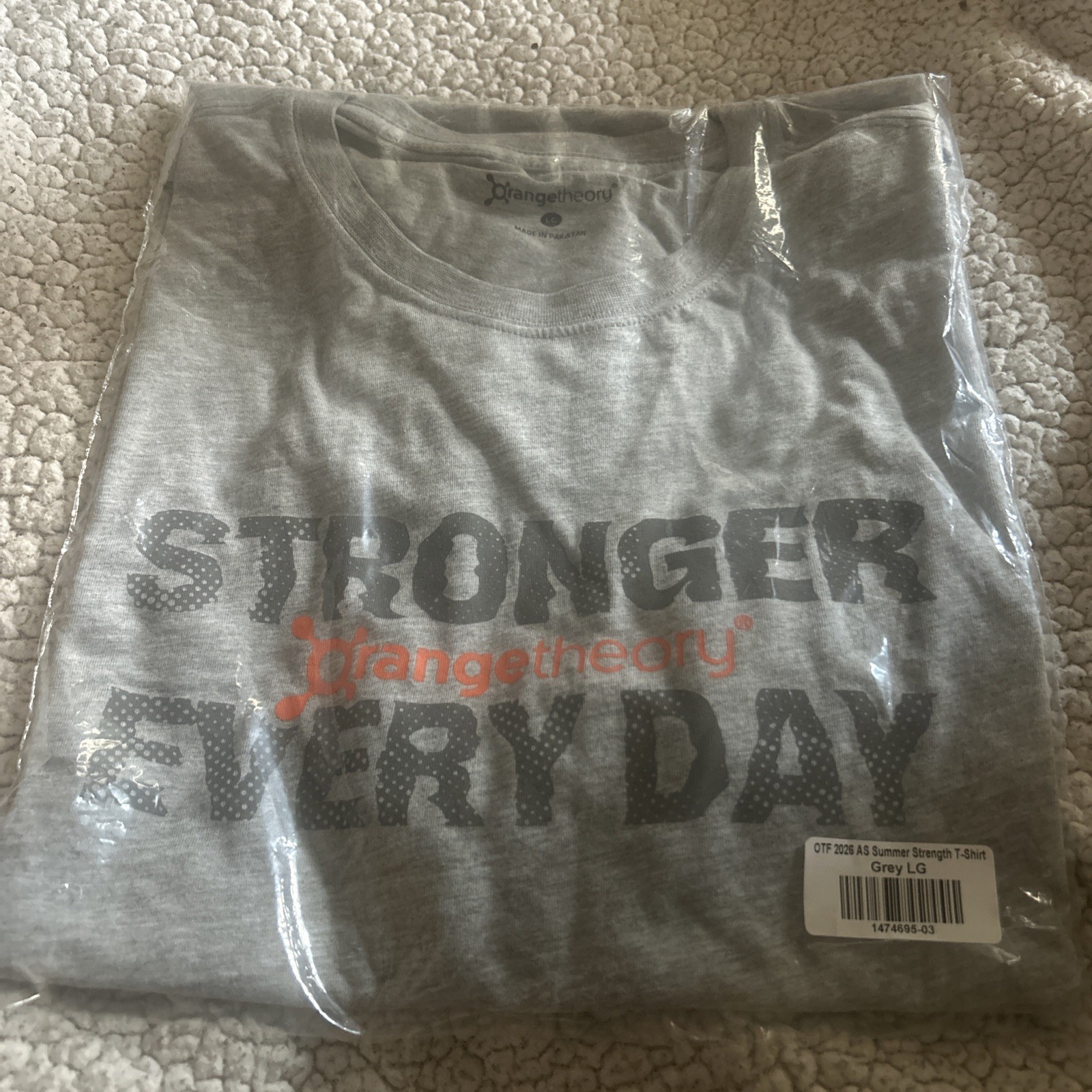 Orangetheory Shirt Mens L Gray Stronger Every Day Graphic Tee TRUBAR Tagless