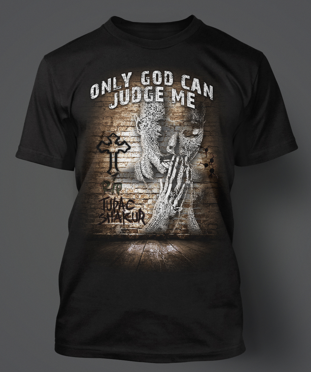 Graphic Pro Club Shaka Tee Shirt 2 Pac Only God Can Judge Me Big Tall Sm