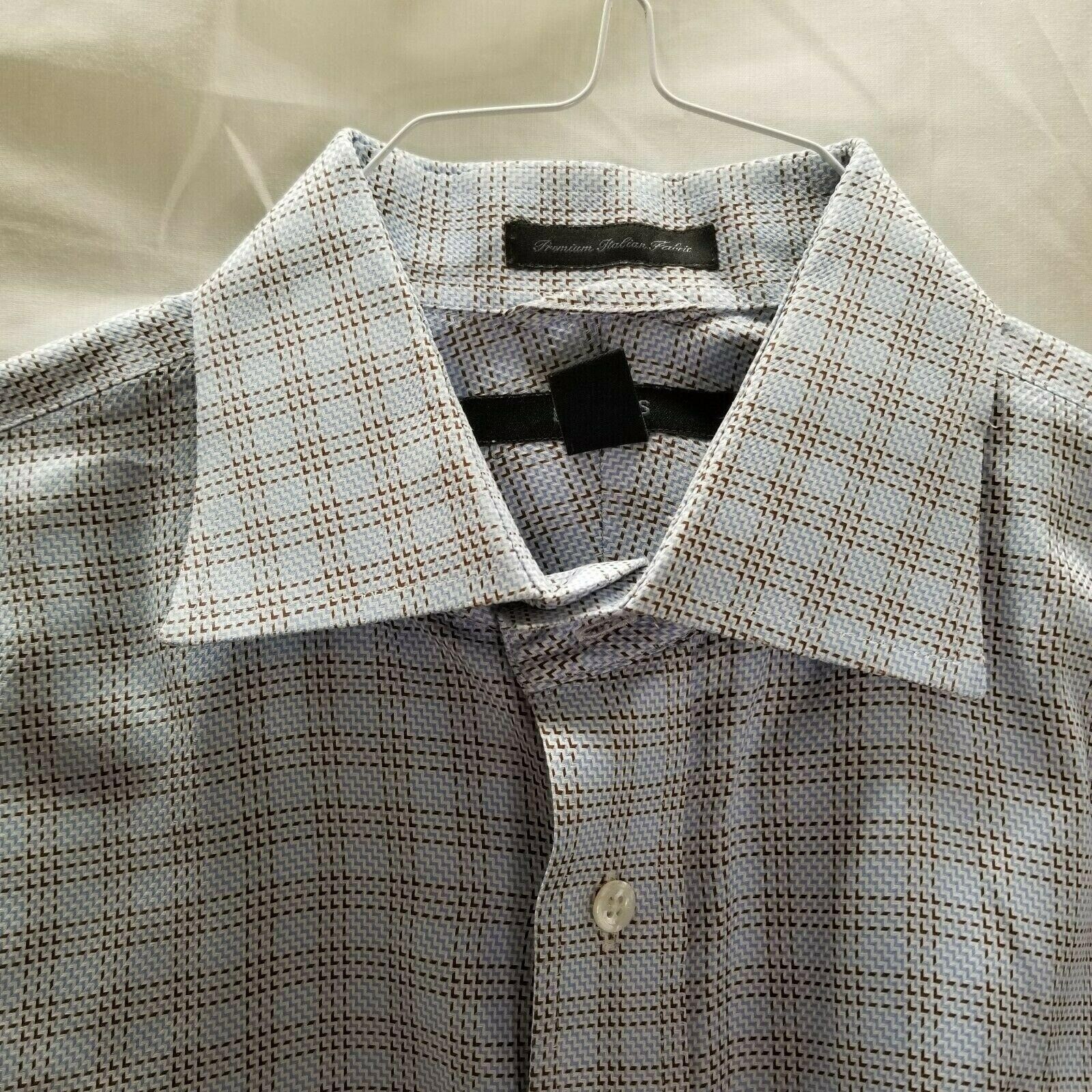 EXPRESS Light Blue Premium Italian Fabric Classic Fit Mens Dress Shirt Large