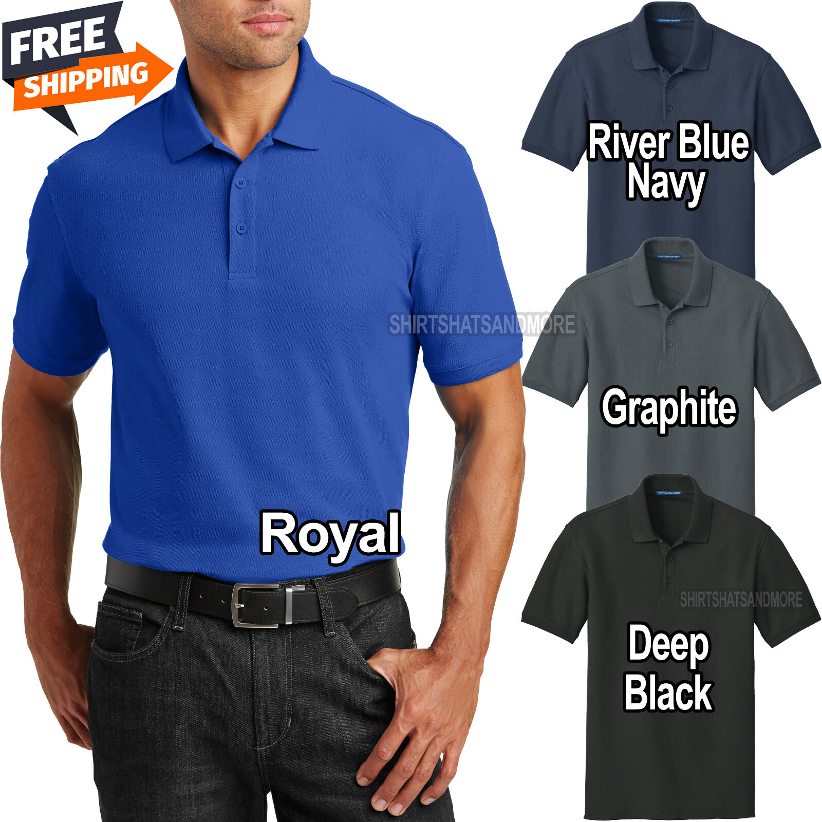 TALL Mens Classic Pique Polo Shirt Wicking LT, XLT, 2XLT, 3XLT, 4XLT NEW!