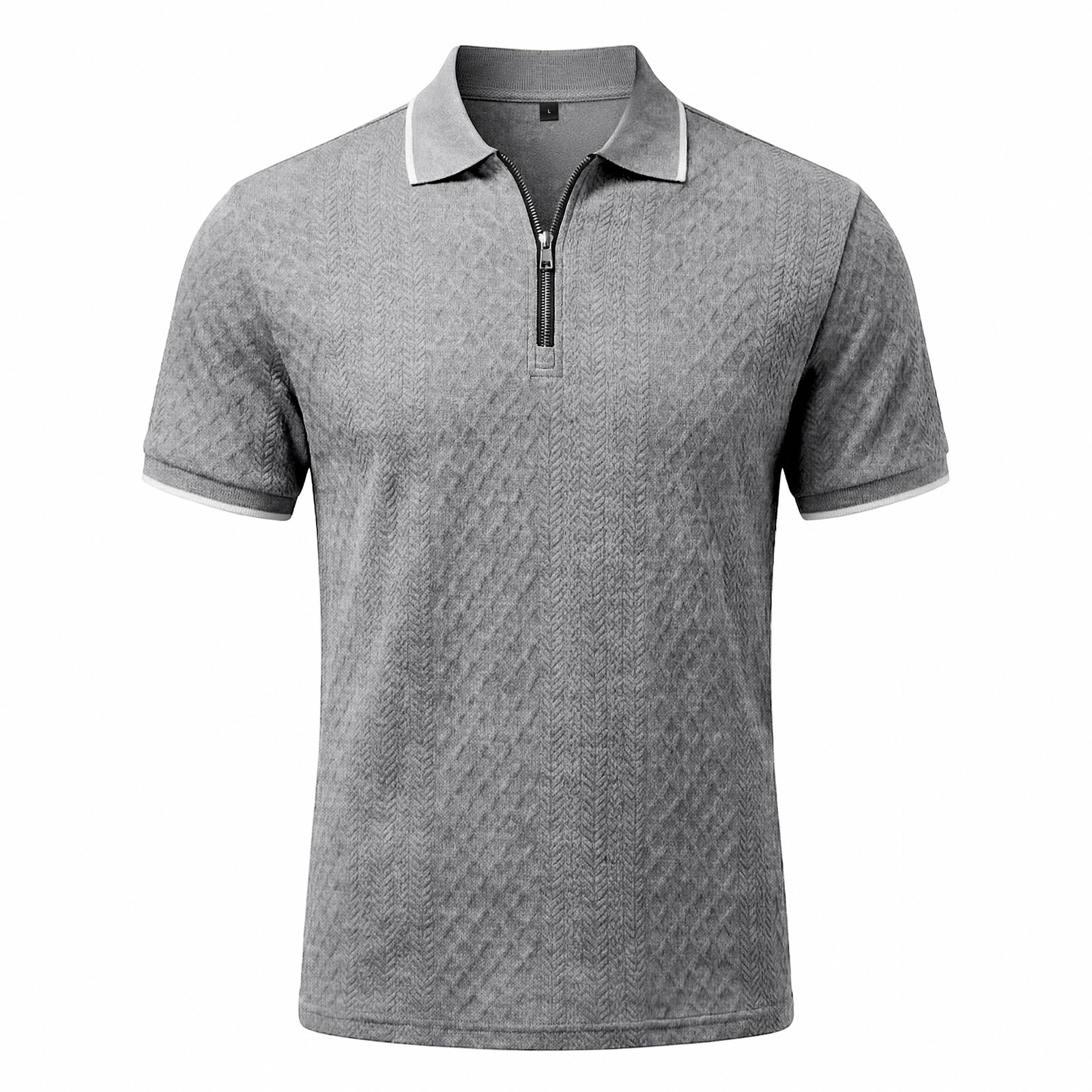 Summer Retro Loose Zipper Lapel Polo Shirt