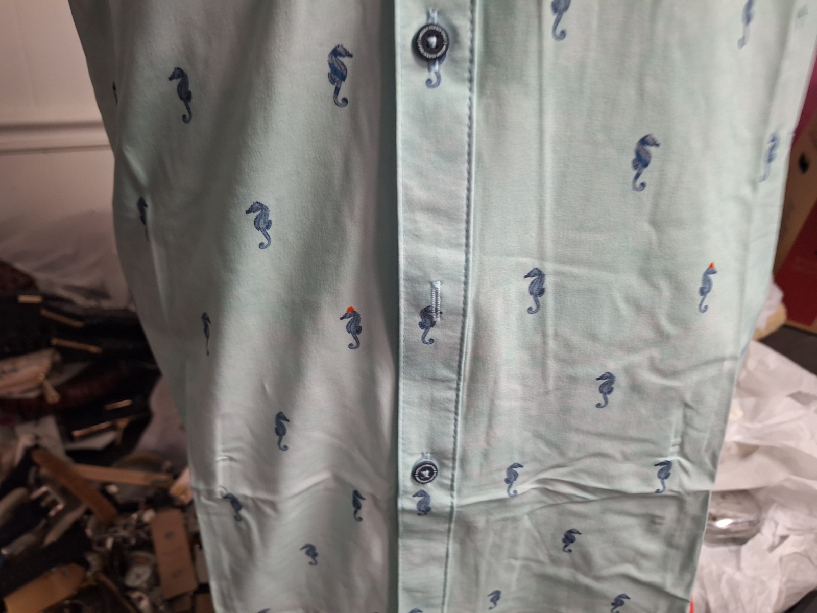 William Murray Button Down Golf Shirt Men’s I See Horses Size L Retail $88