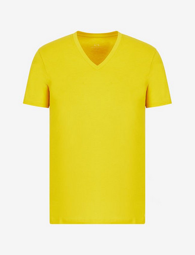 Armani Exchange Men’s Short Sleeve Pima Crew Neck T-Shirt,Bright Yellow,M]