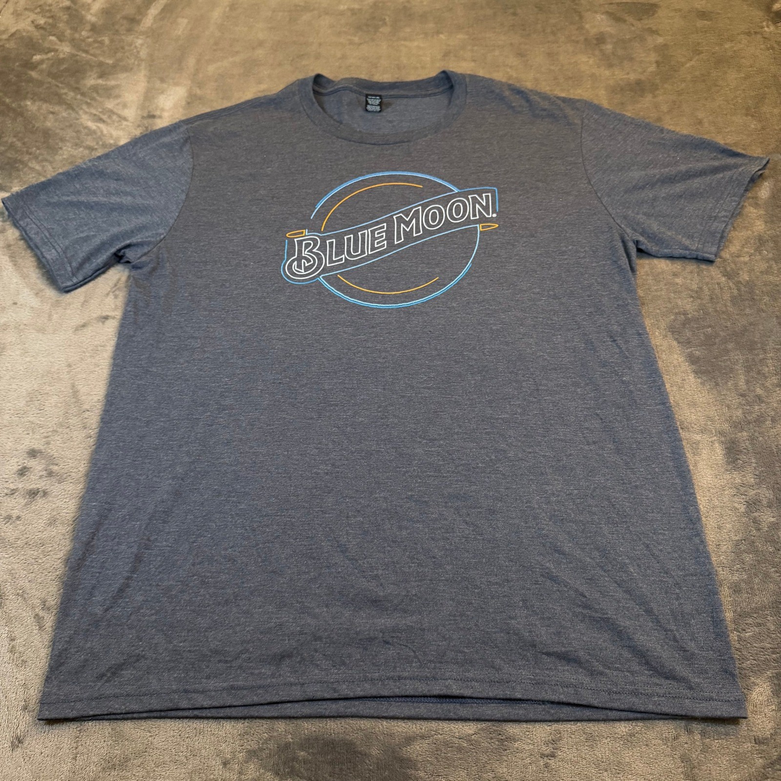 District Blue Moon Graphic T Shirt Mens Large Blue Tri Blend Short Sleeve