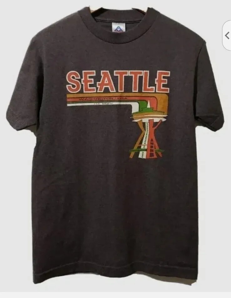 Alstyle Apparel & Activewear T-Shirt Men S Washed Brown S/S Seattle Washington