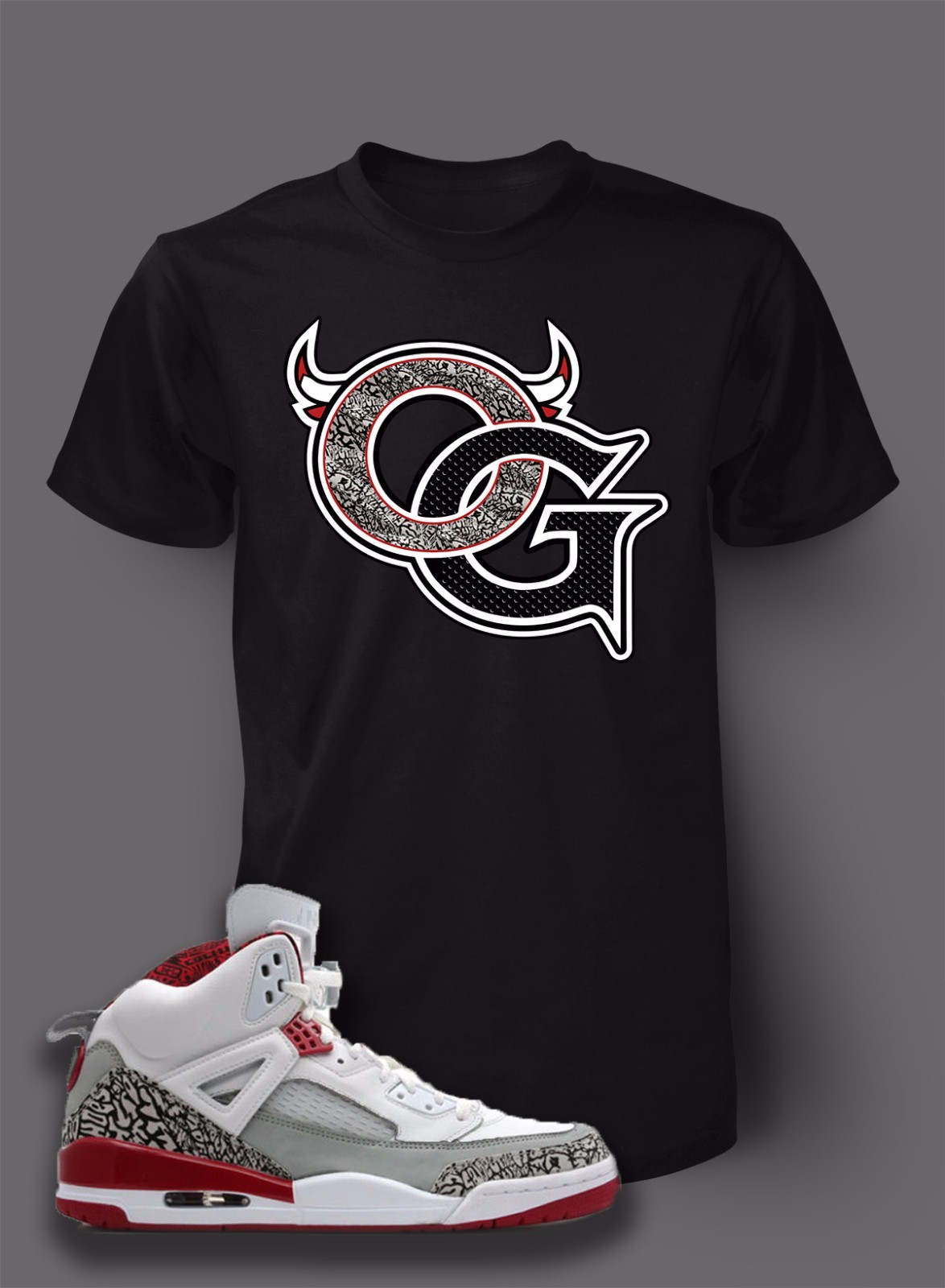 OG Graphic Sneaker Tee Shirt to Match J SPIZIKE WHITE CEMENT Mes Big Tall Sm T