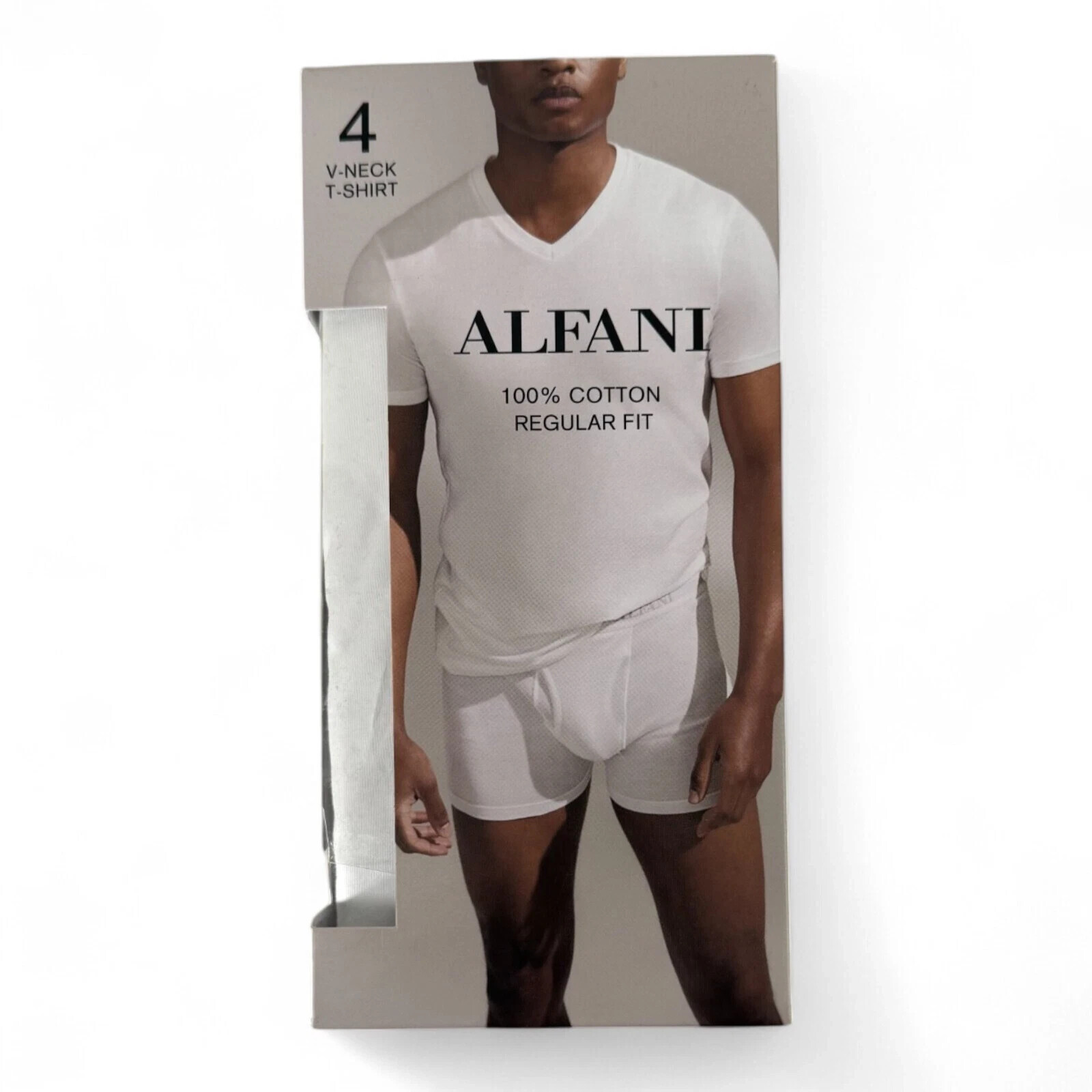 Alfani Mens 4 Pack Classic T Shirt Tagless Undershirts White or Black Ret $40