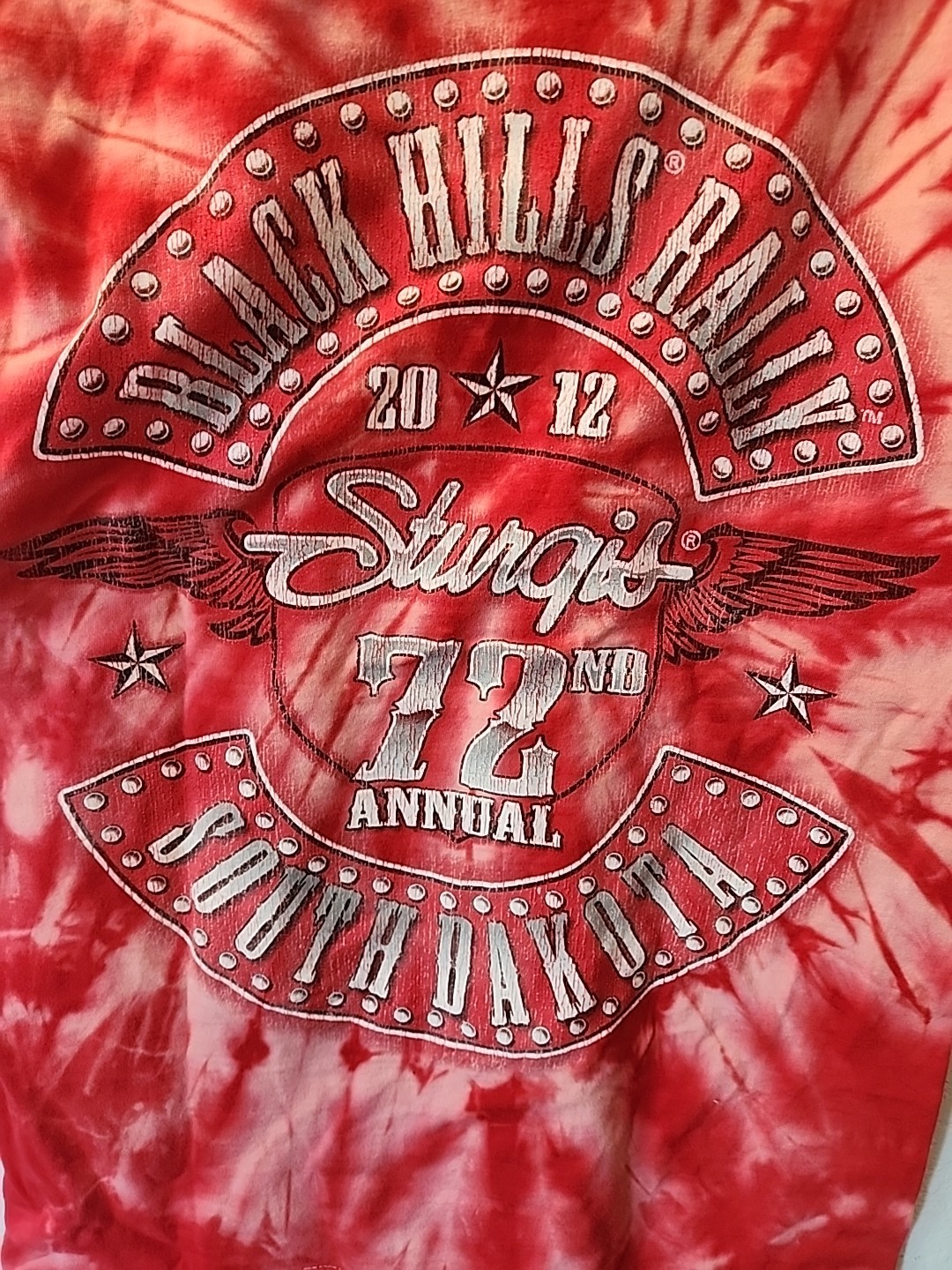 Red Tie Dye Black Hills Rally 2012 Sturgis 72nd Annual South Dakota