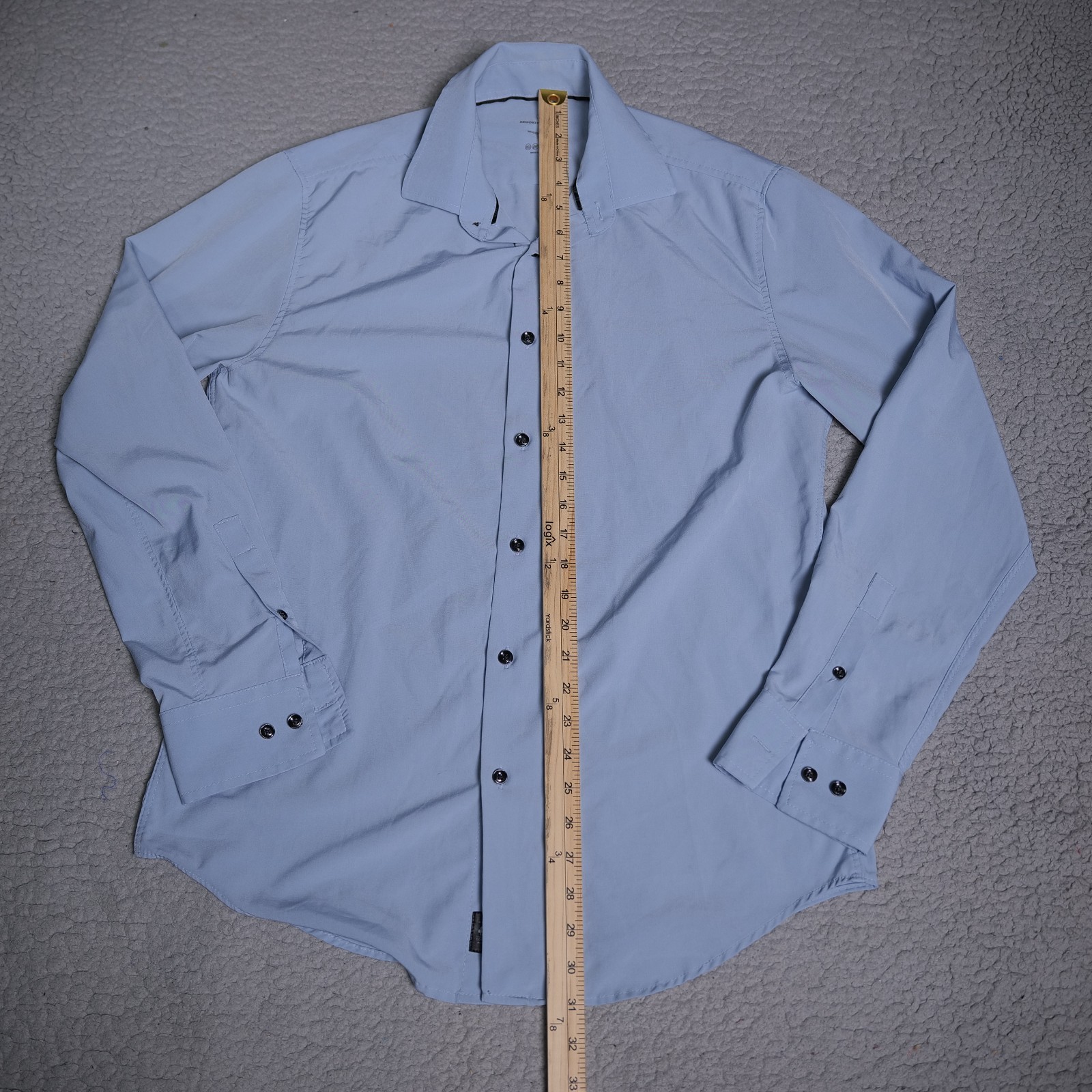 Brookiya Brigade Shirt Men Large 4 Way Stretch Modern Slim Fit Spandex Button Up