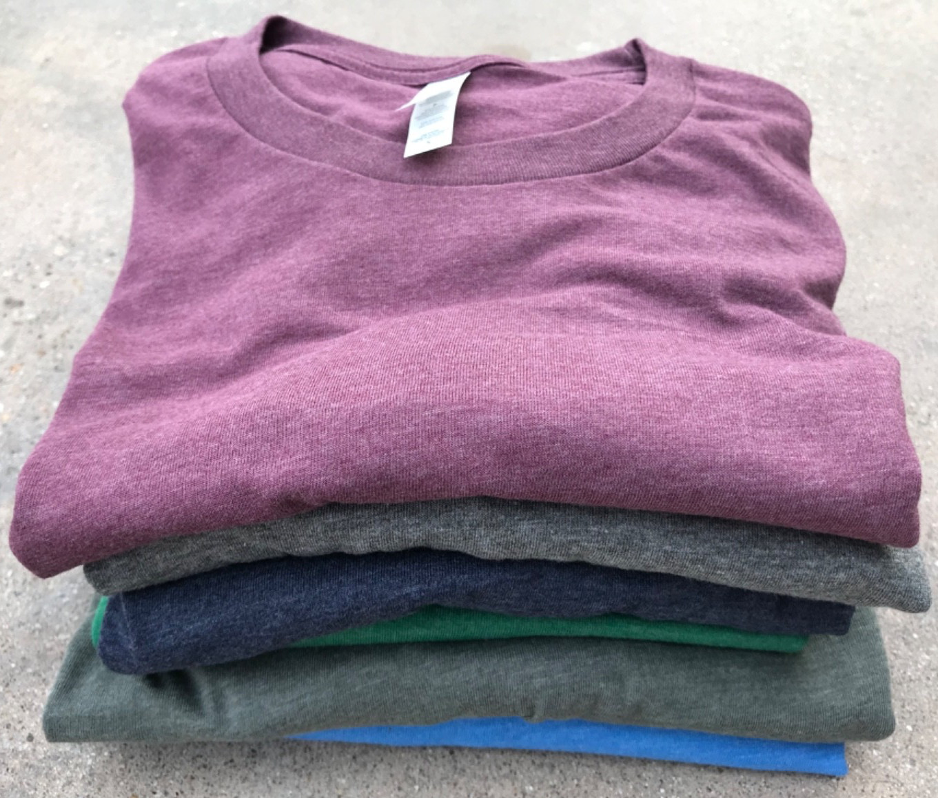 6 Pack Large T, 5 Bella Canvas CVC3001 and 1 Blue AllMade, Assortment of Colors