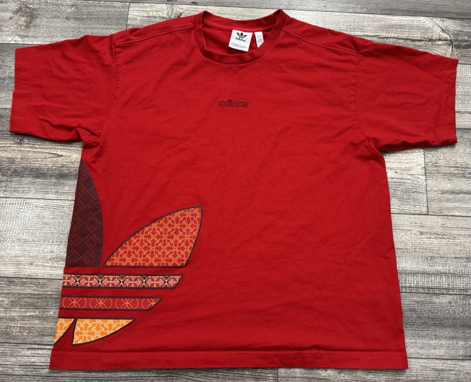 Adidas Chinese New Year CNY Red Graphic Shirt Mens Size Large Short Sleeve Tee