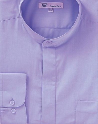 Mens’ mandarin collar ( banded collar) dress shirt by Fotino Landi Style SG01