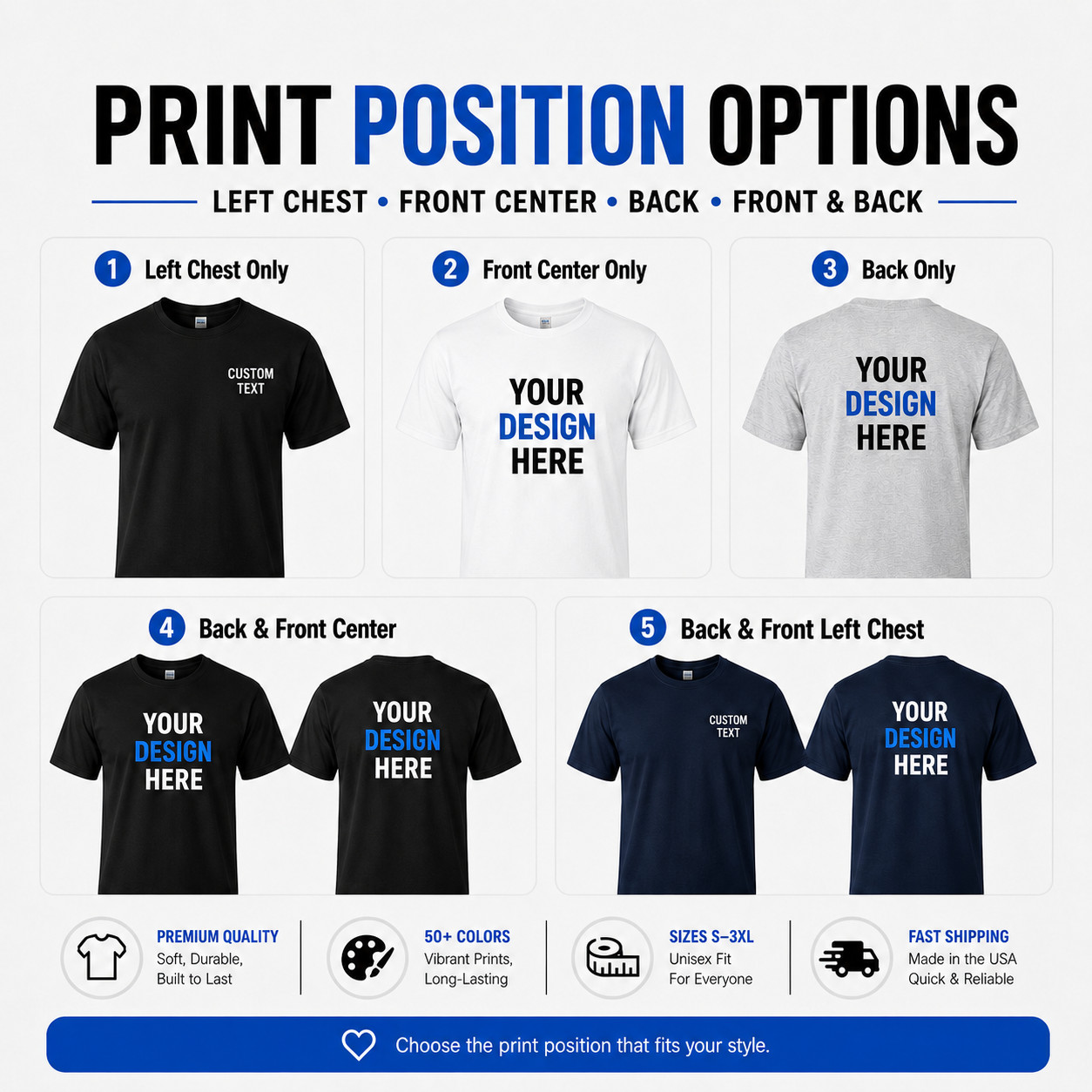 Custom T Shirts Personalized Text Logo Pack Men’s Tee S-XL Lot Printed USA