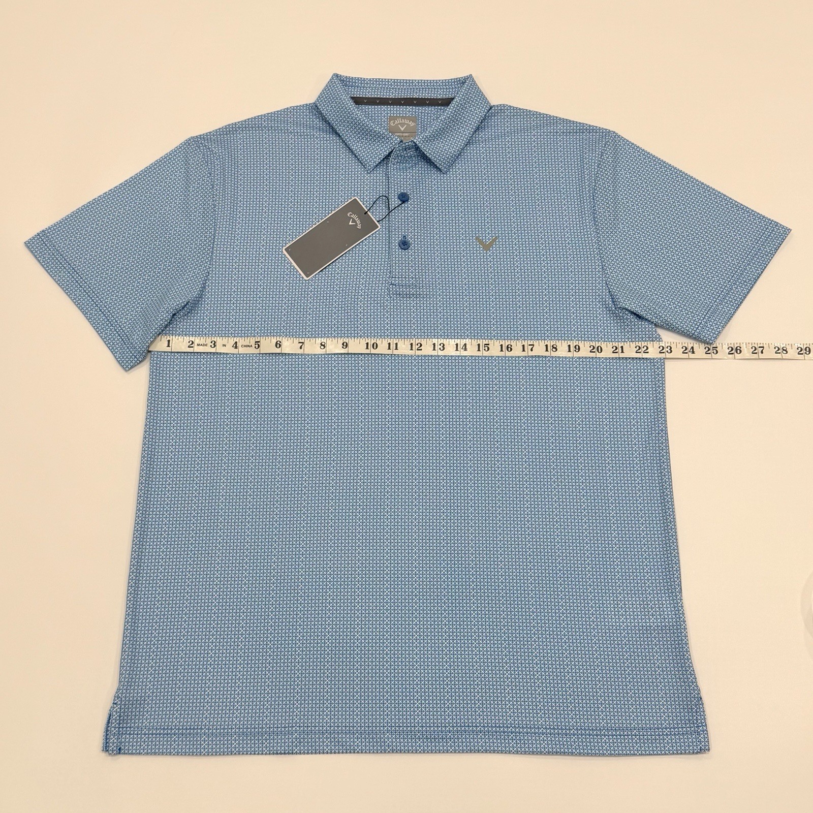 Callaway Opti Dri Golf Polo Short Sleeve Blue Shirt Mens Size Large $86